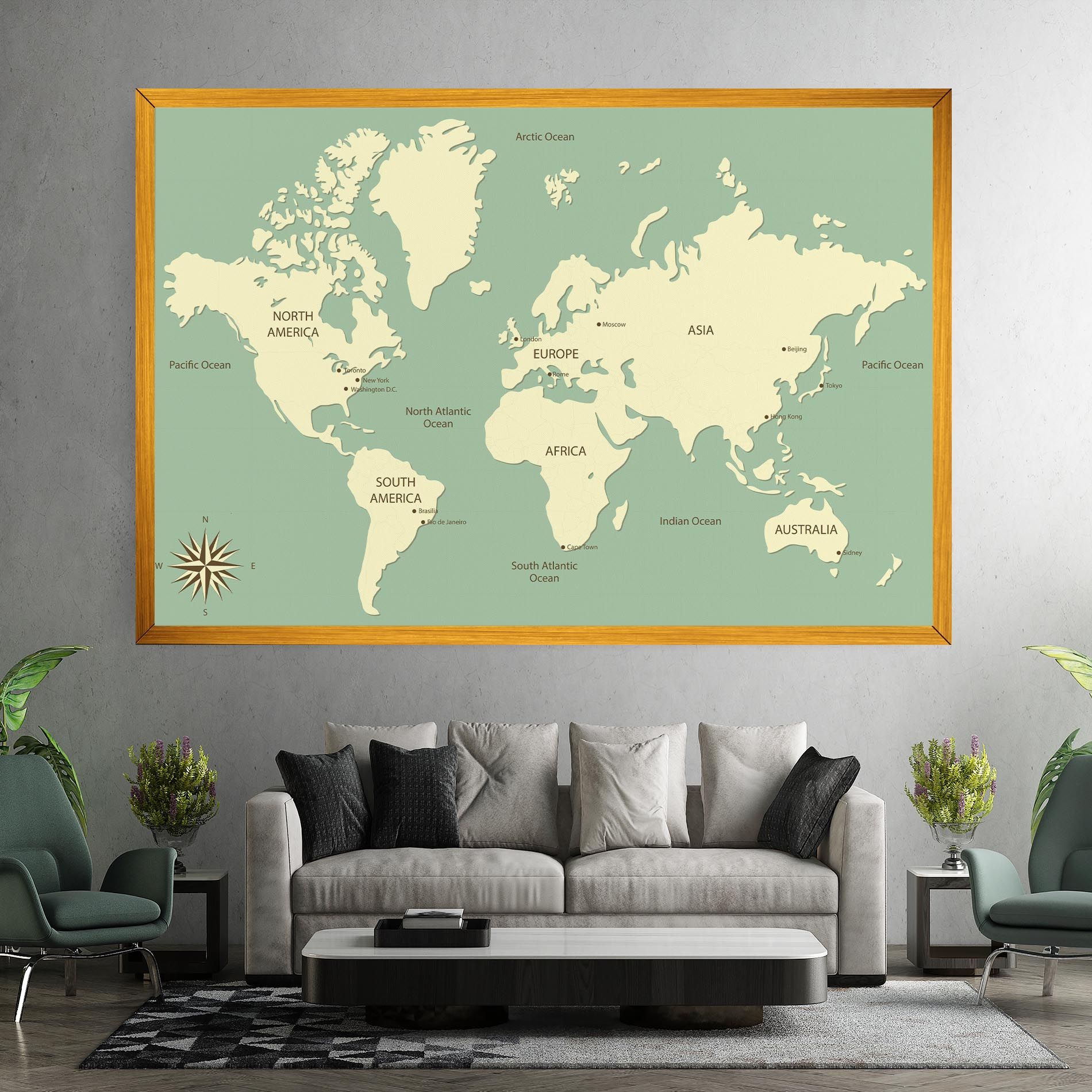 Green Cream Map mockup 7