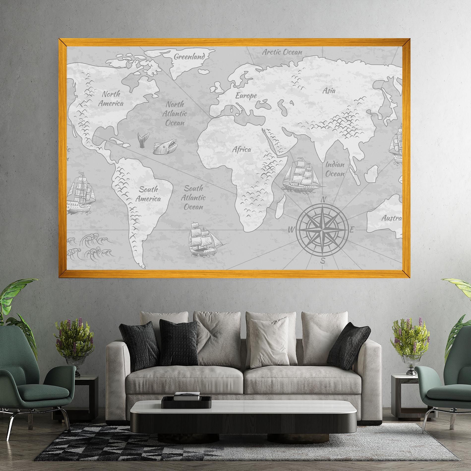Grey Old Map mockup 7