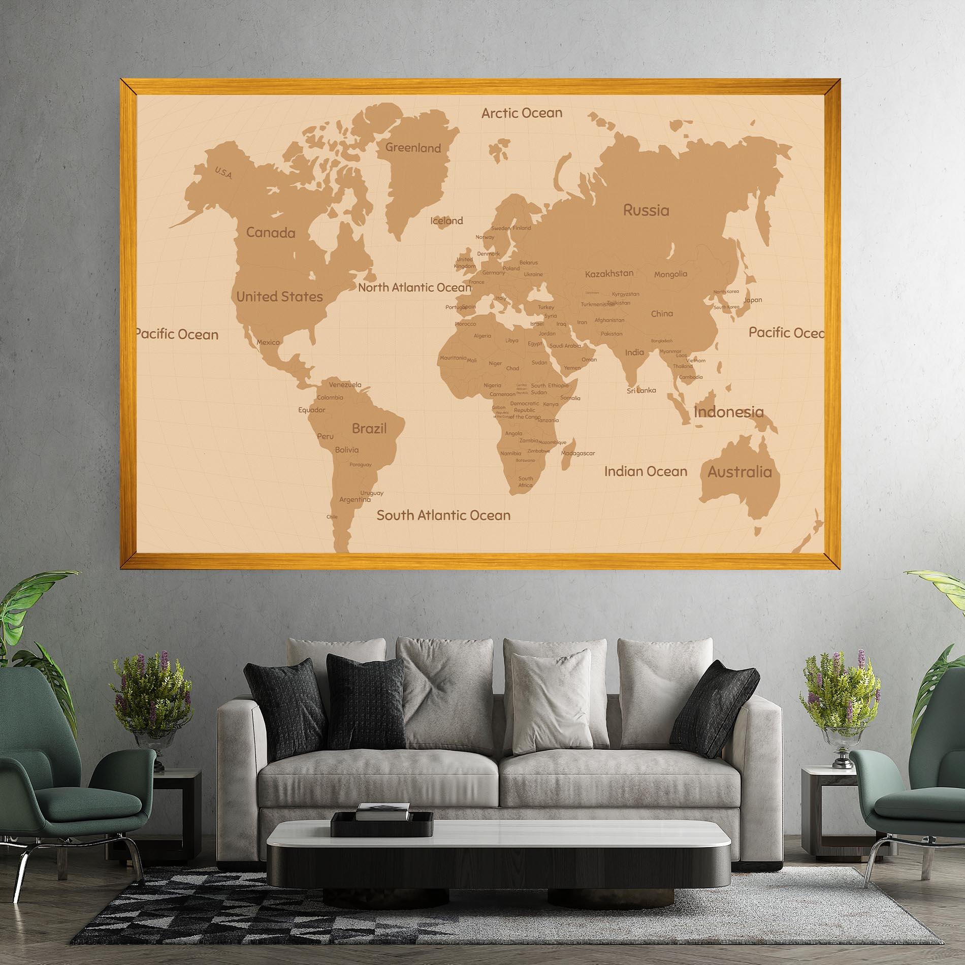 Tablou Canvas Ocean Old Map mockup 7