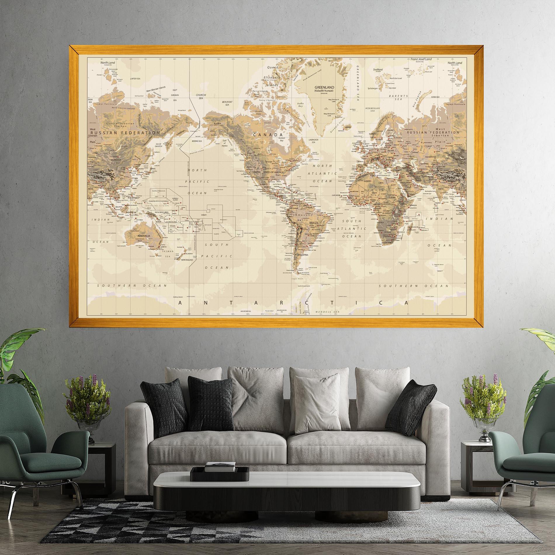 Tablou Canvas Old Canada Map mockup 7