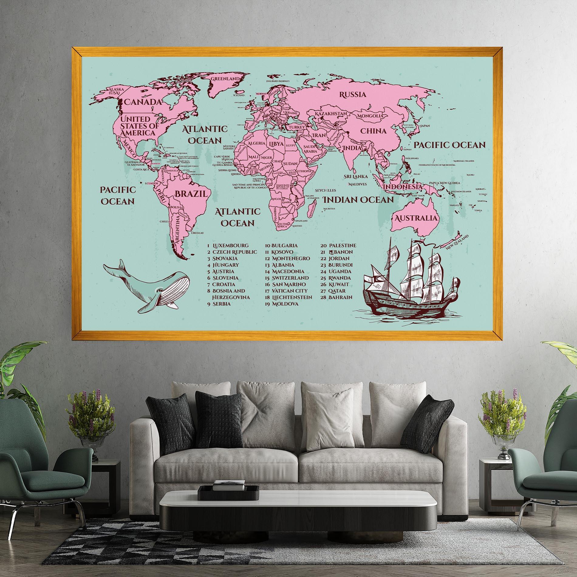 Tablou Canvas Pink Pirate Map mockup 7