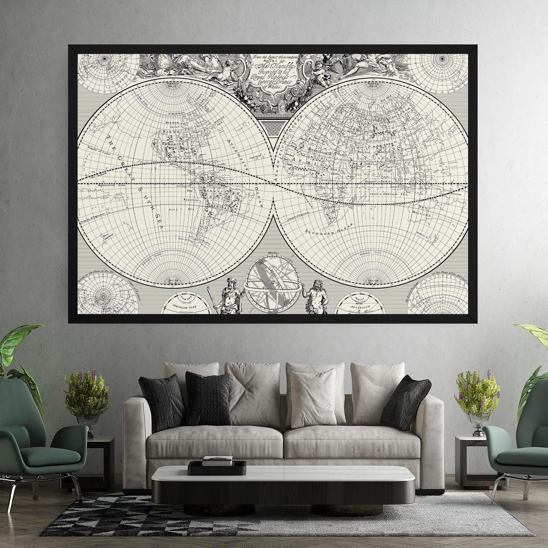 Black White Map mockup 7