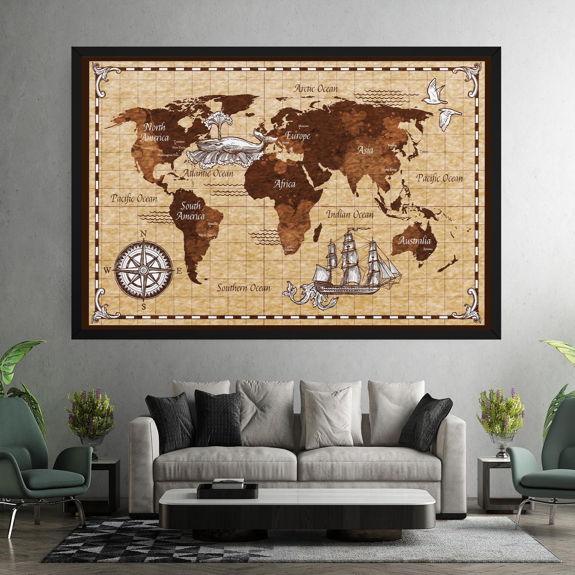 Brown Old Map mockup 7