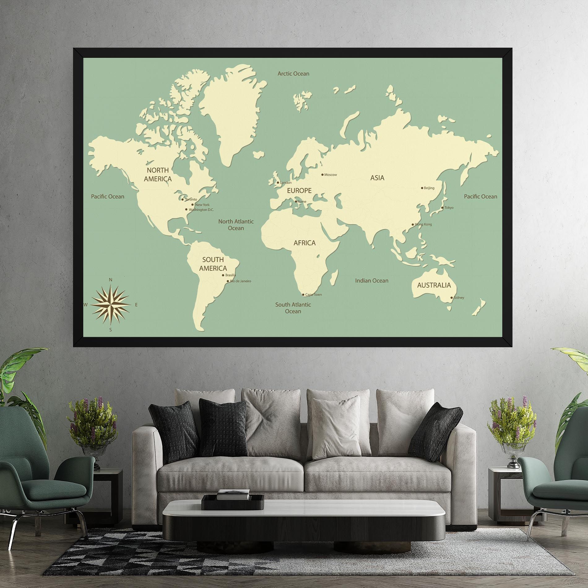 Green Cream Map mockup 7