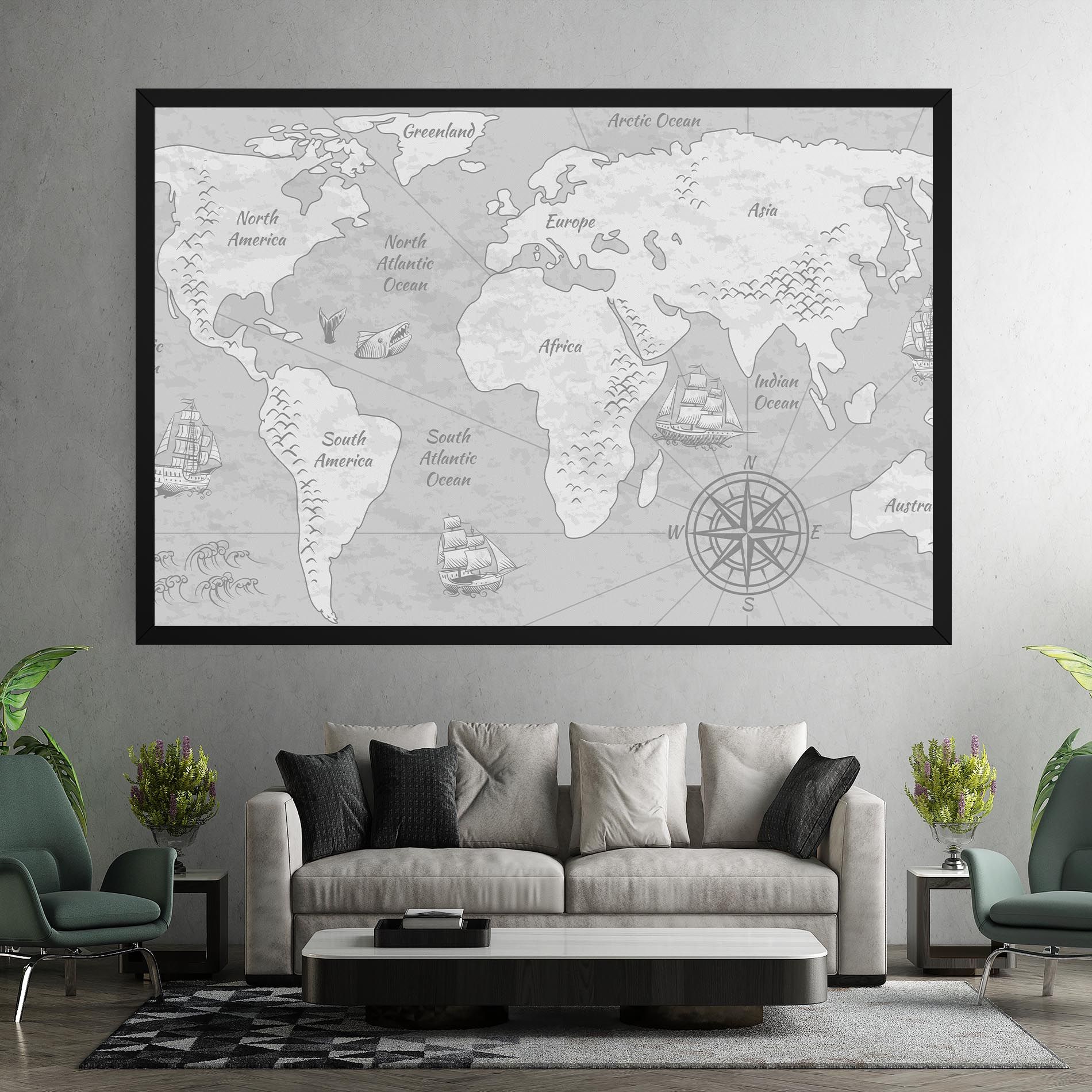 Grey Old Map mockup 7
