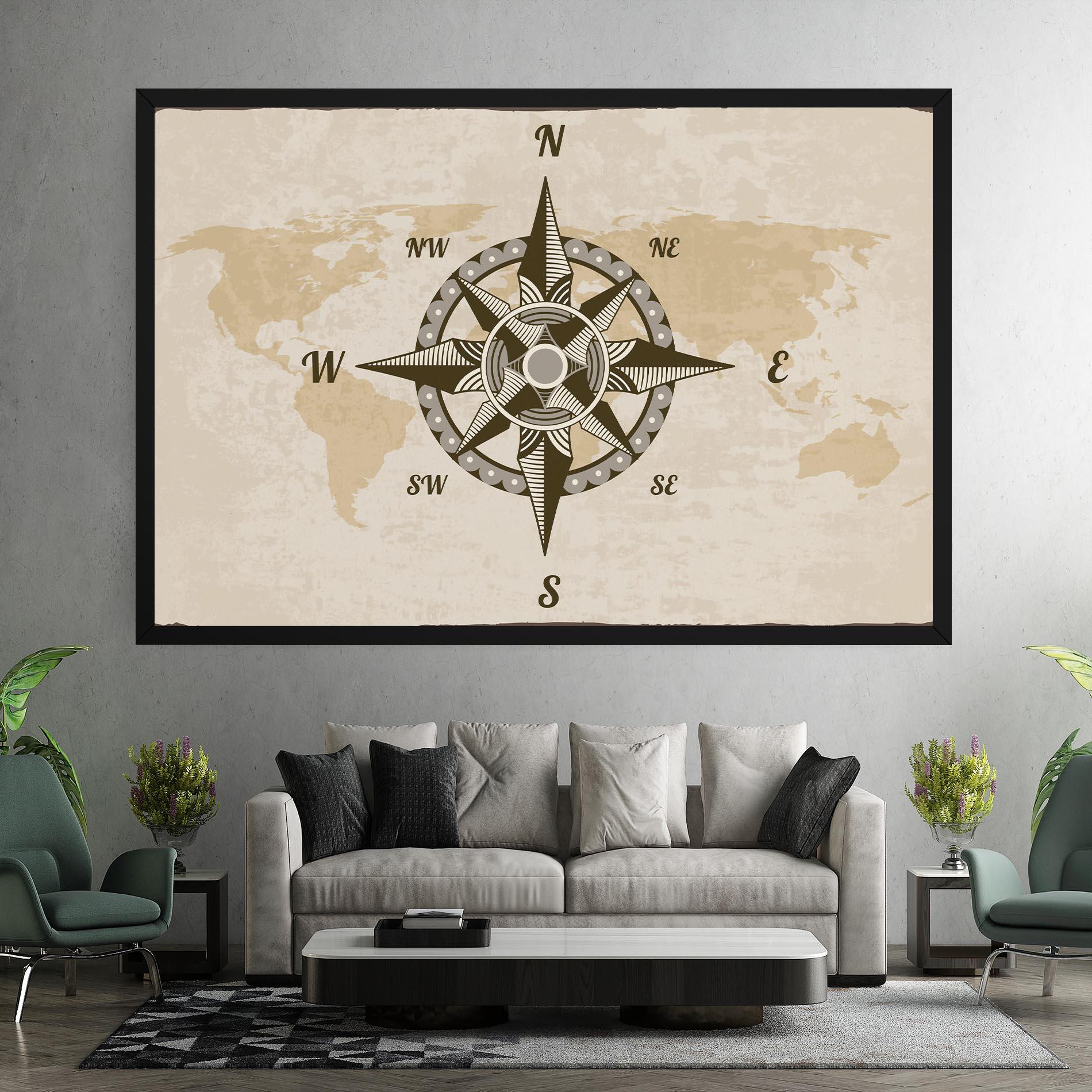 Tablou Canvas Nautical Compass mockup 7