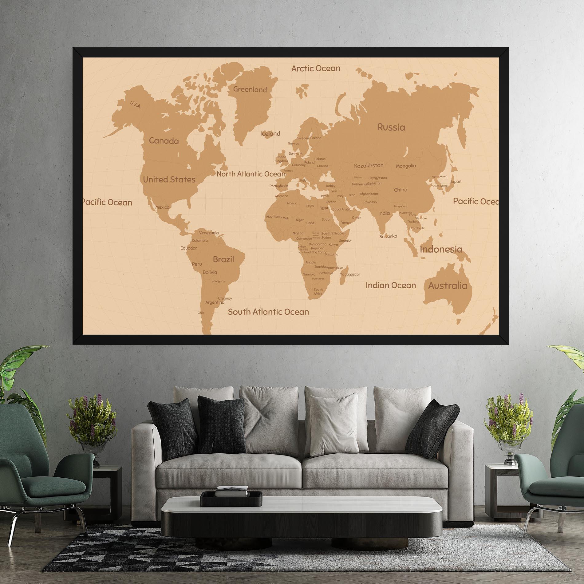 Tablou Canvas Ocean Old Map mockup 7