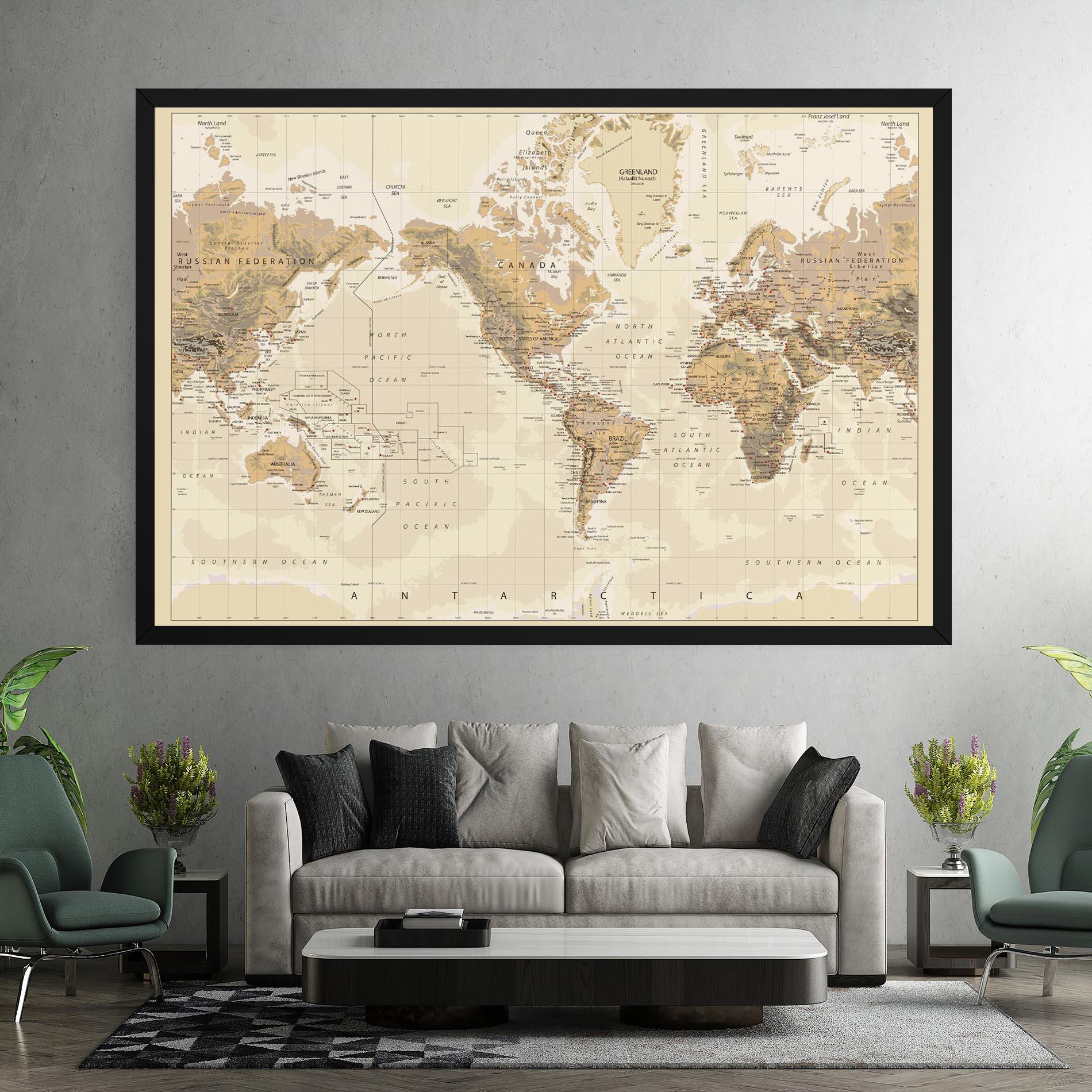 Tablou Canvas Old Canada Map mockup 7