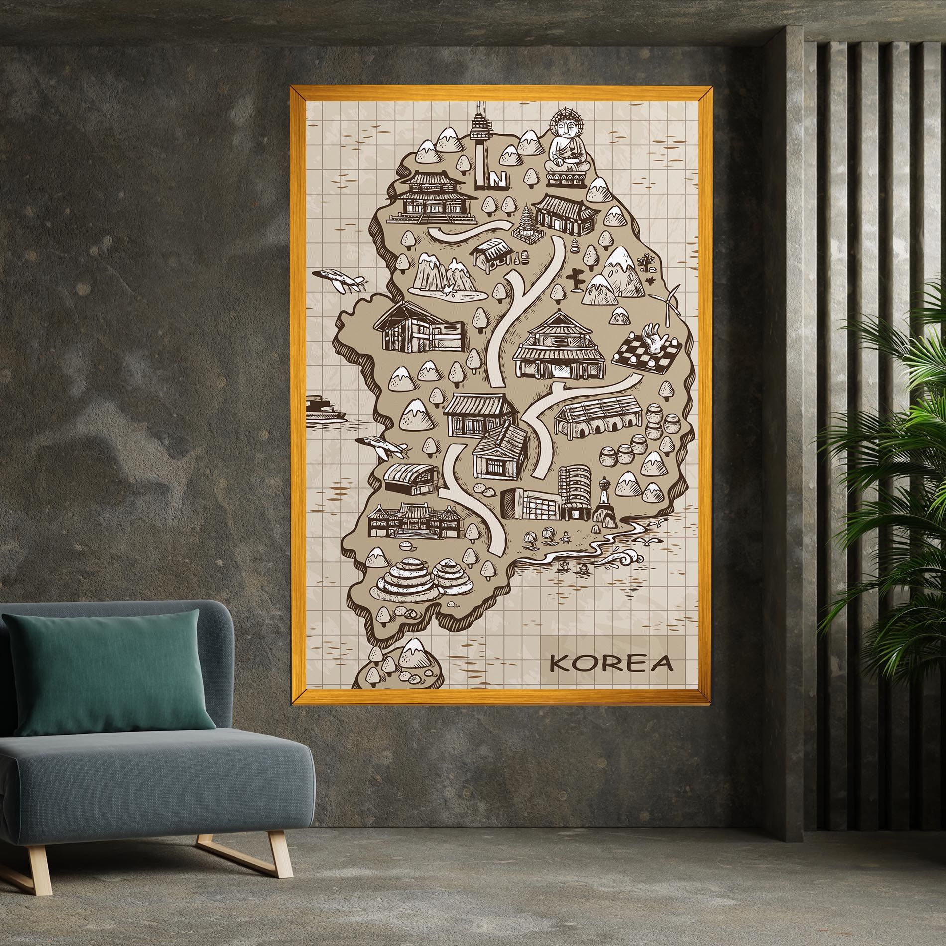 Old Korea Map mockup 7