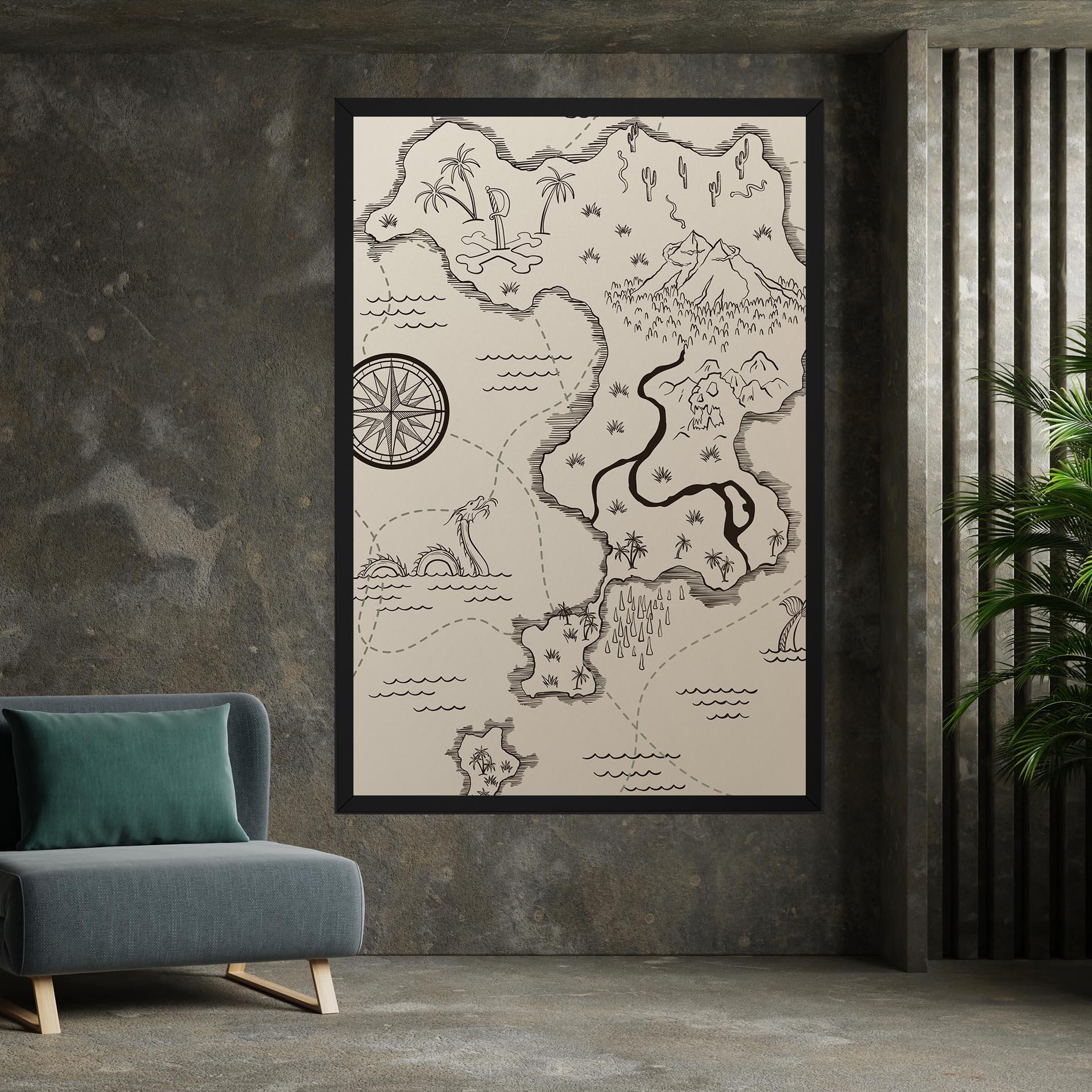 Tablou Canvas Cream Island Map mockup 7