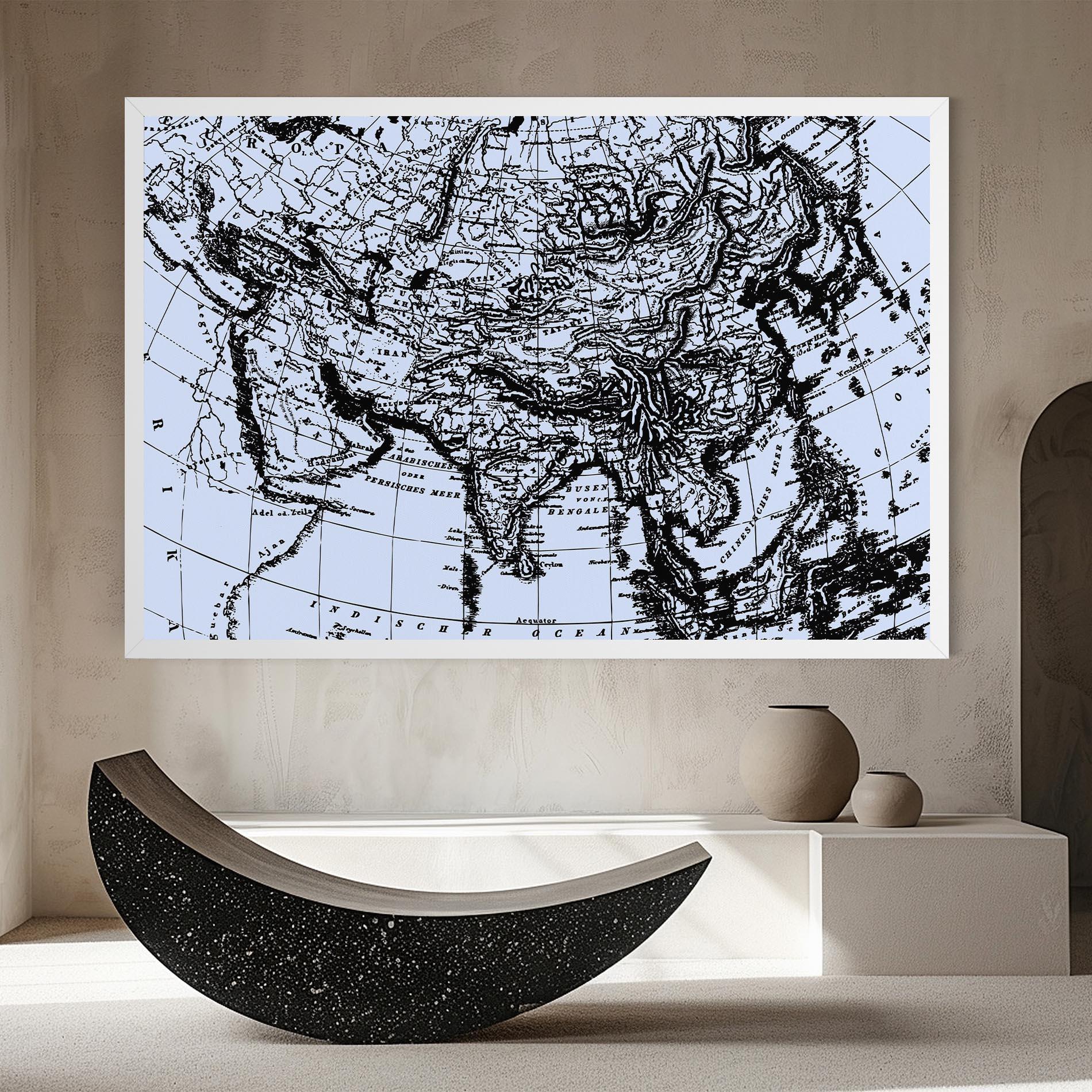 Tablou Canvas Blue Old Map mockup 8