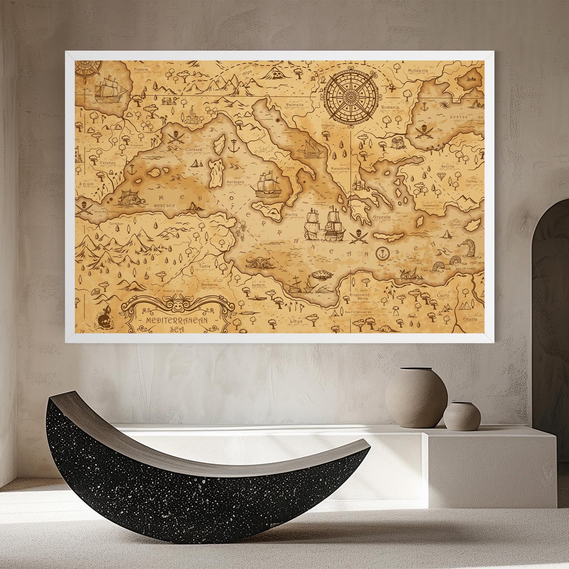 Cream Brown Map mockup 8