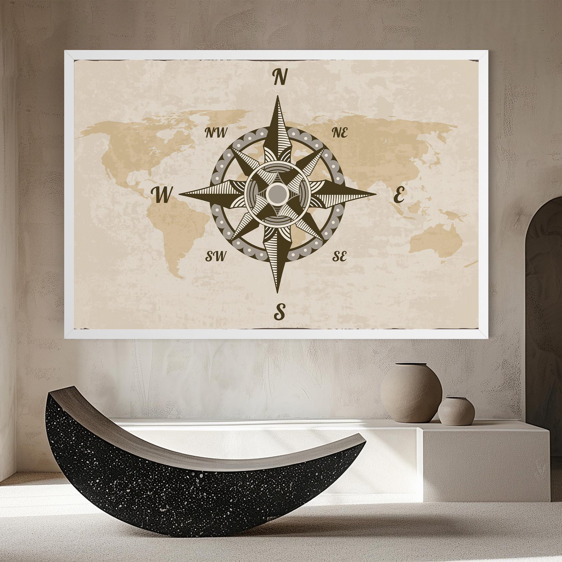 Tablou Canvas Nautical Compass mockup 8