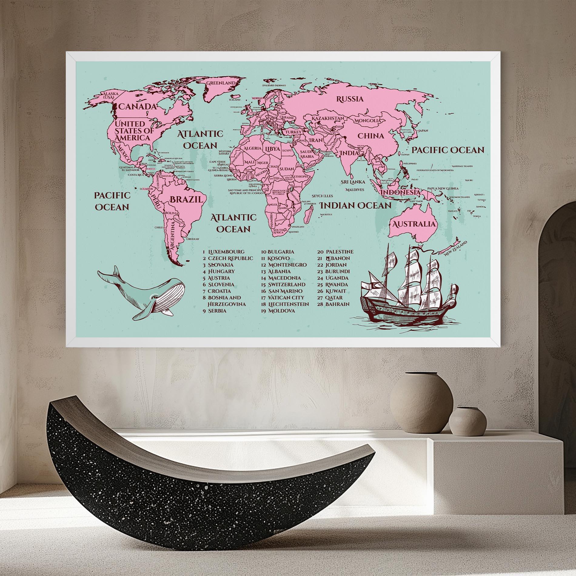 Tablou Canvas Pink Pirate Map mockup 8
