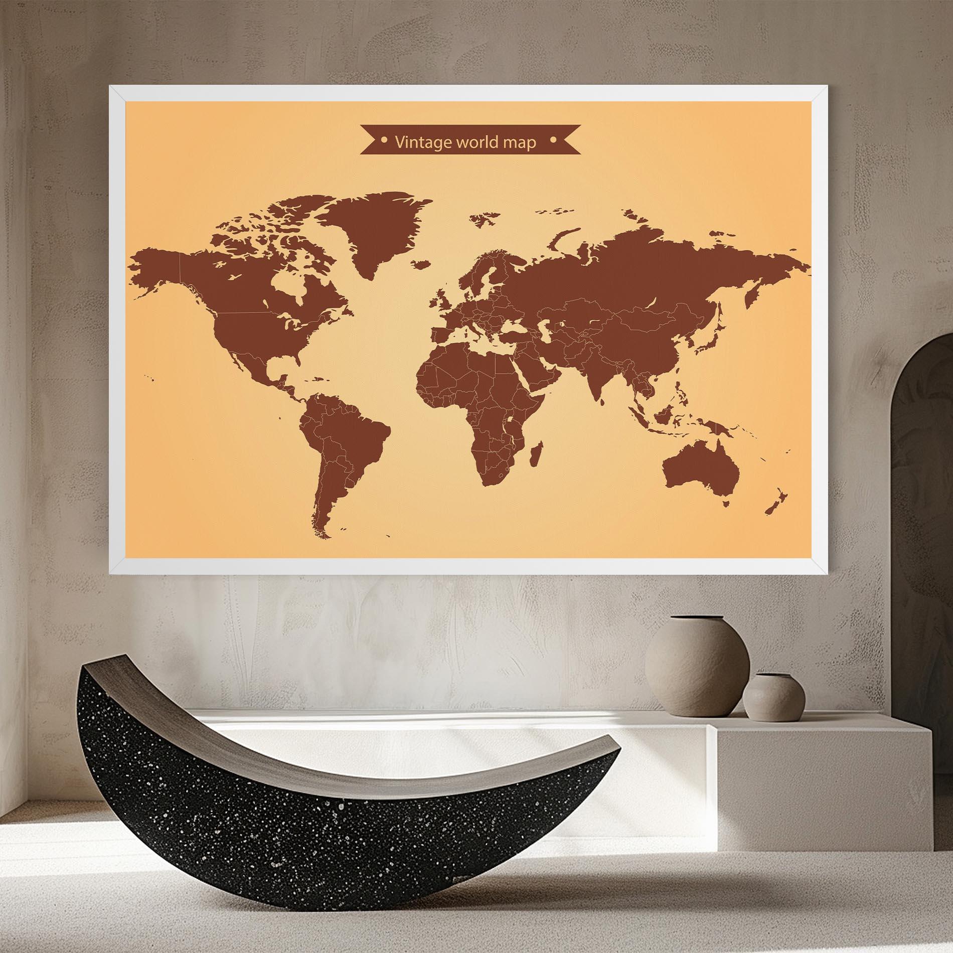 Tablou Canvas Vintage World Map mockup 8