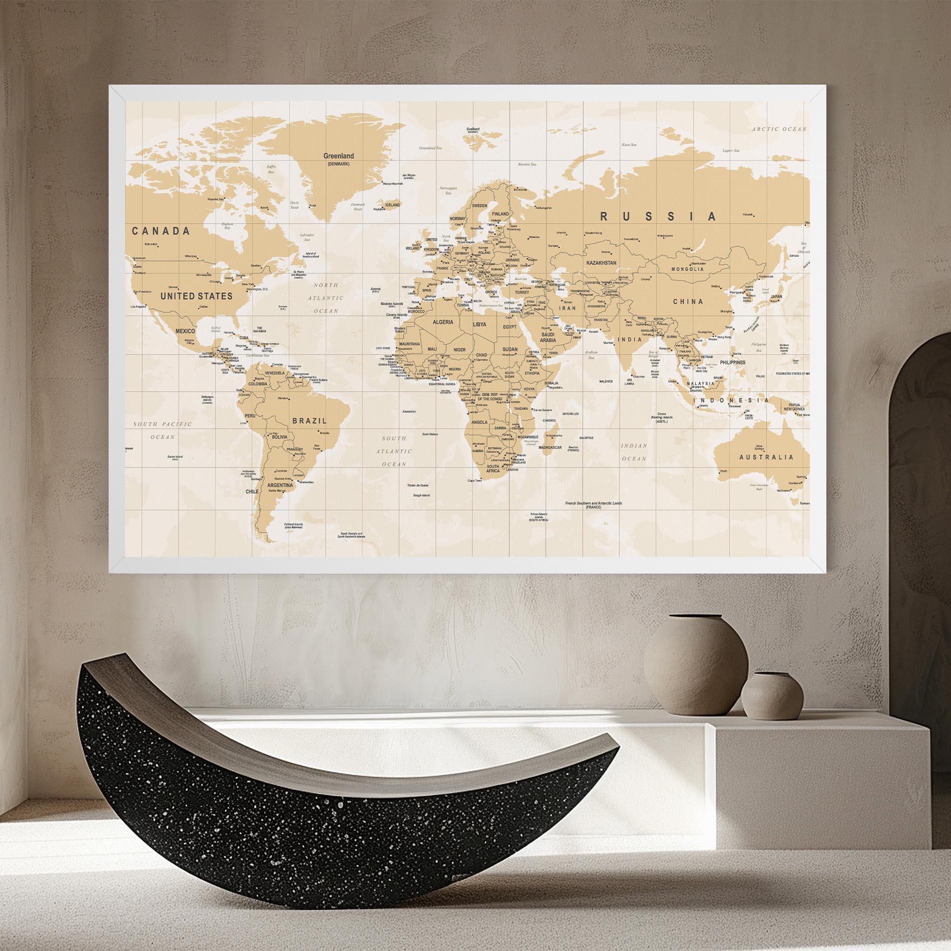 Tablou Canvas World Old Map mockup 8