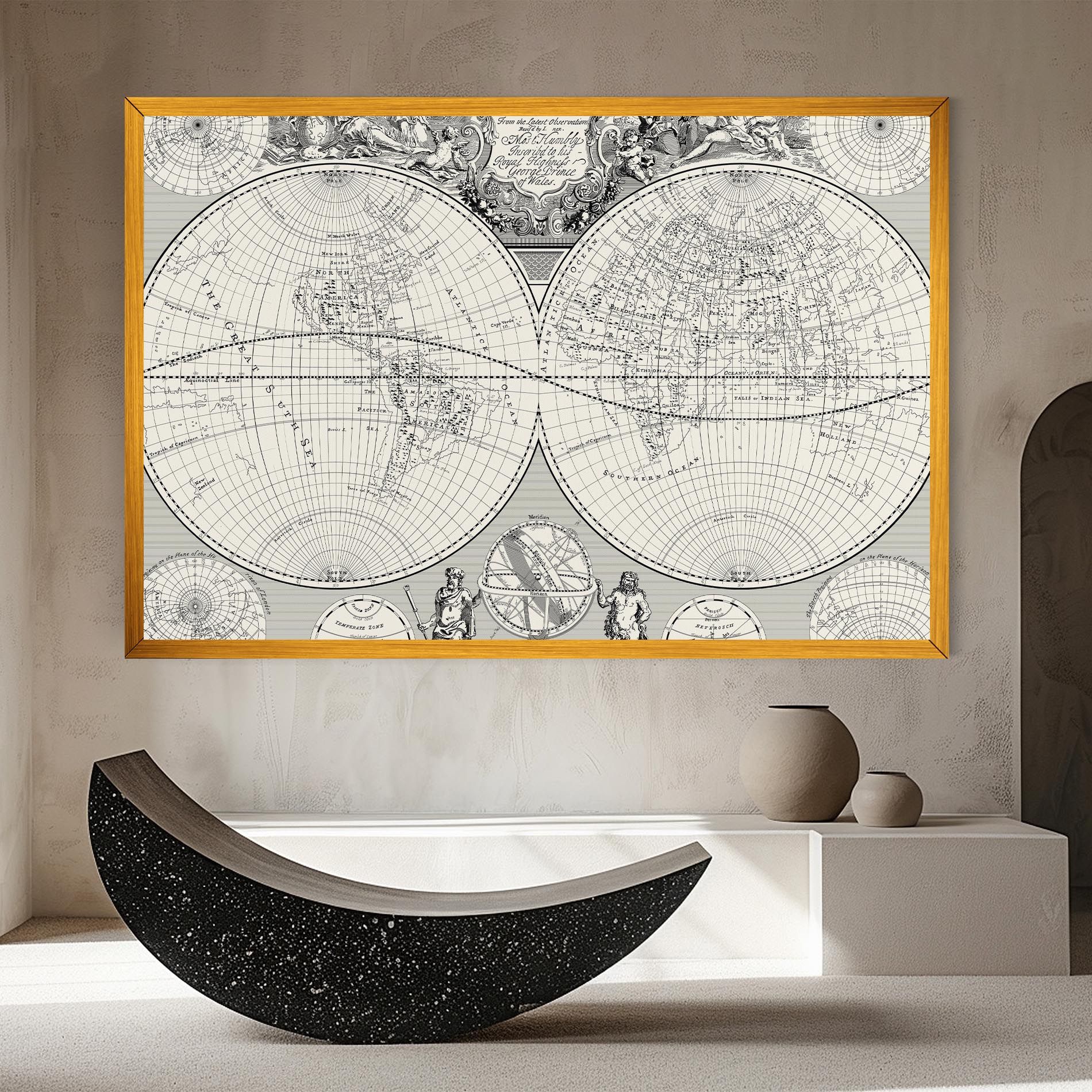 Black White Map mockup 8
