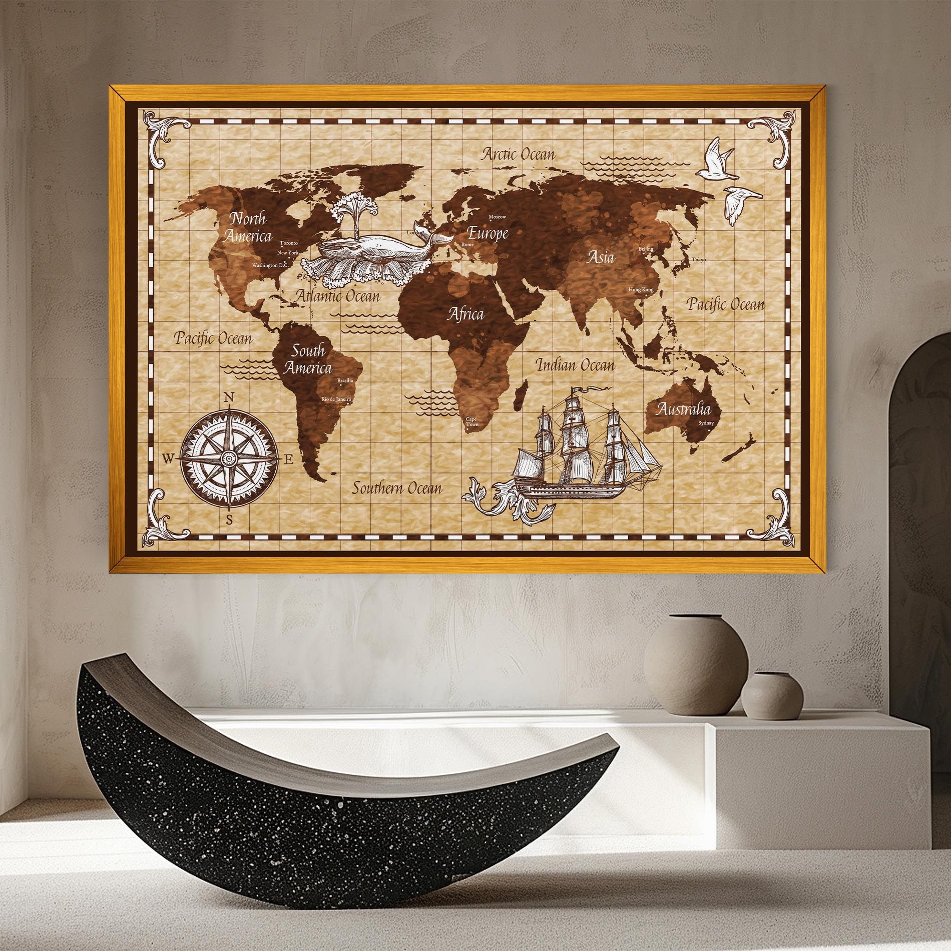 Brown Old Map mockup 8