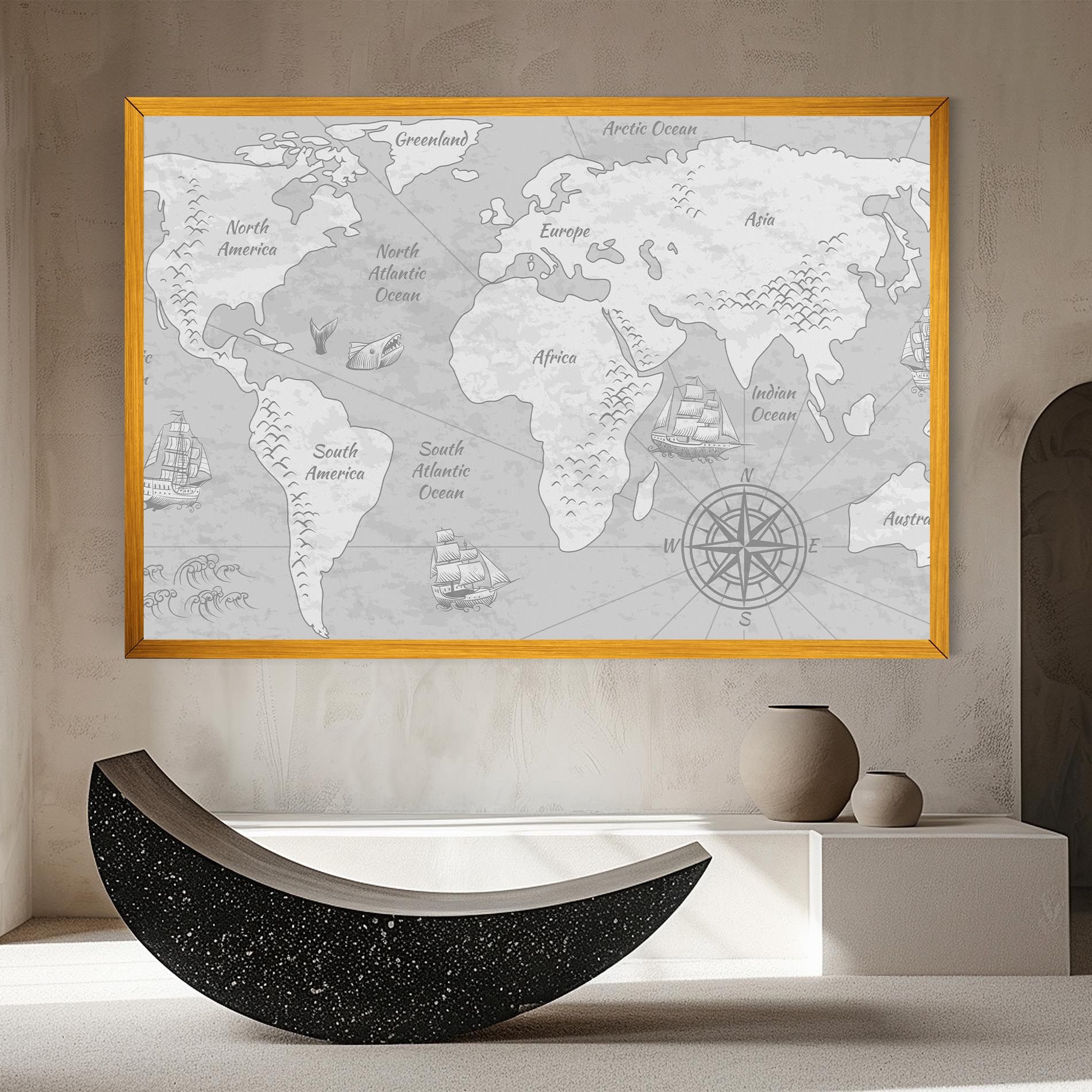 Grey Old Map mockup 8