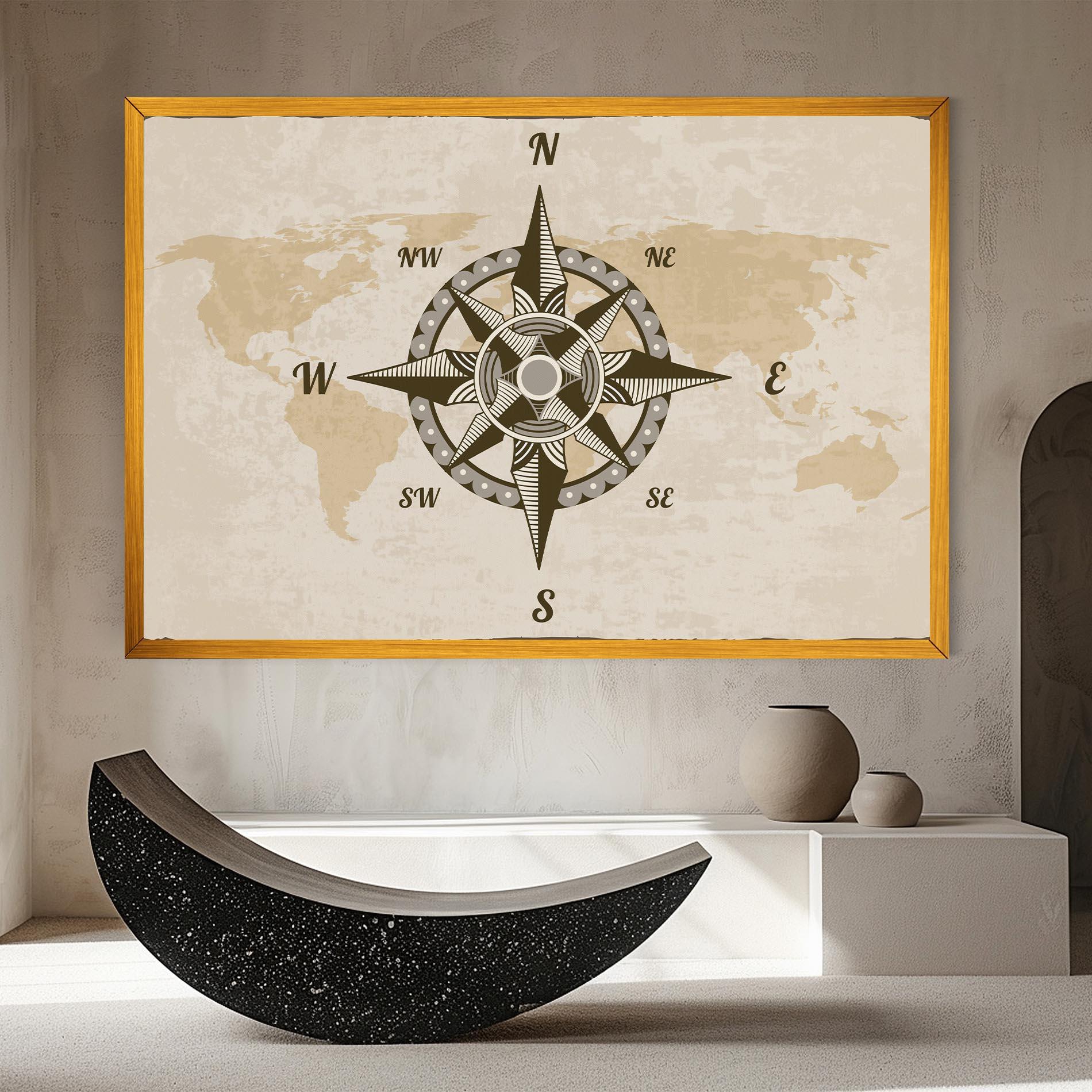 Tablou Canvas Nautical Compass mockup 8