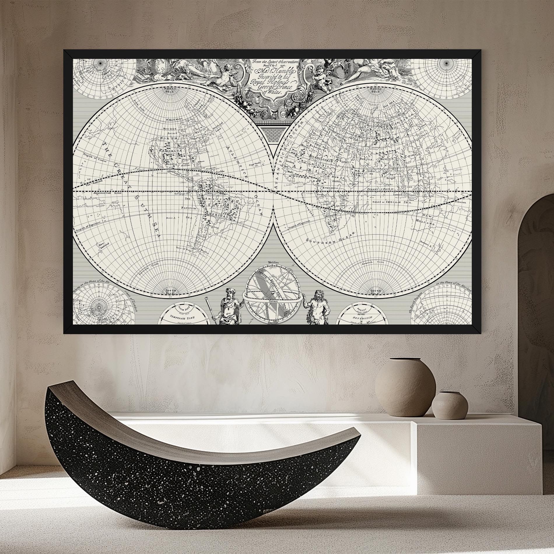 Black White Map mockup 8