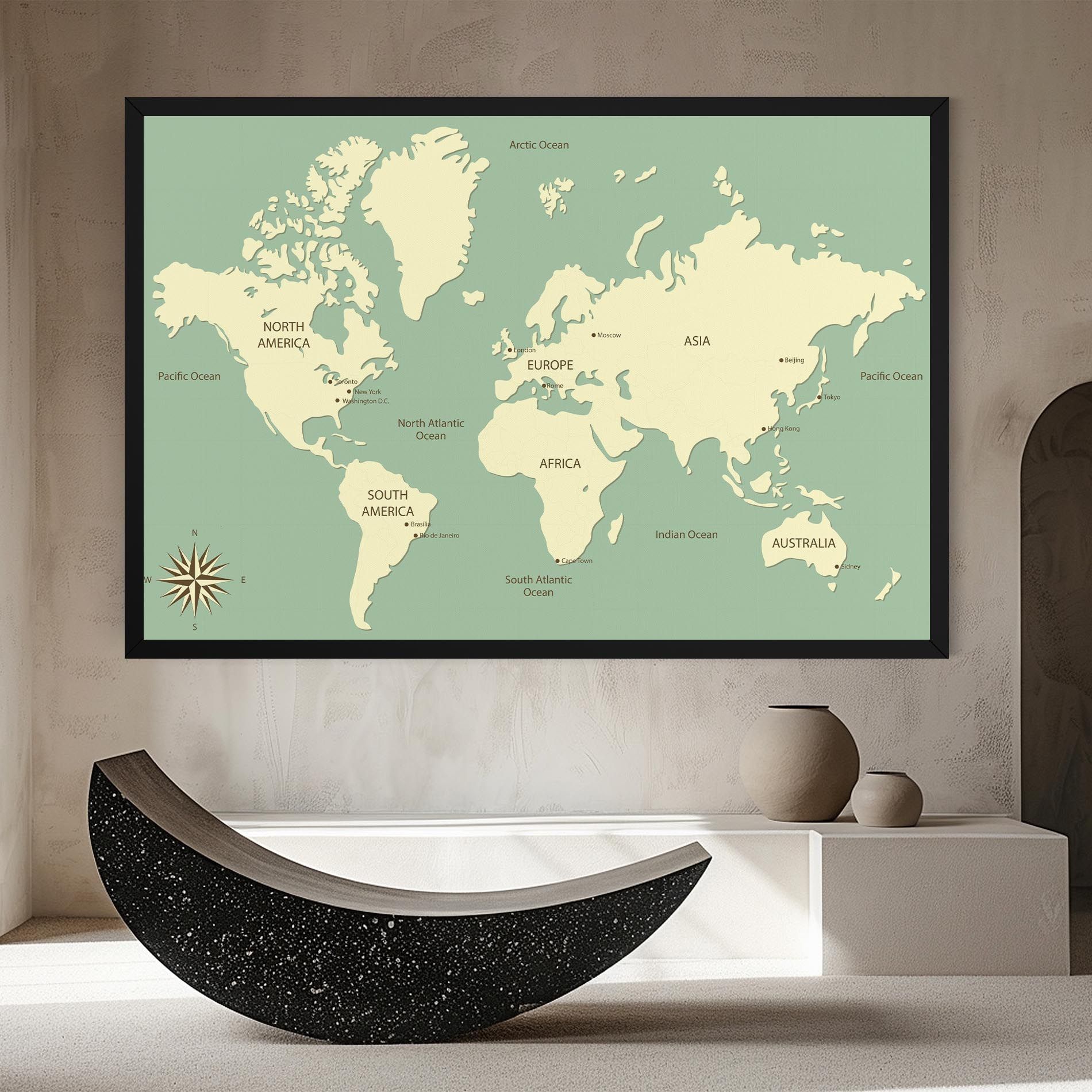 Green Cream Map mockup 8
