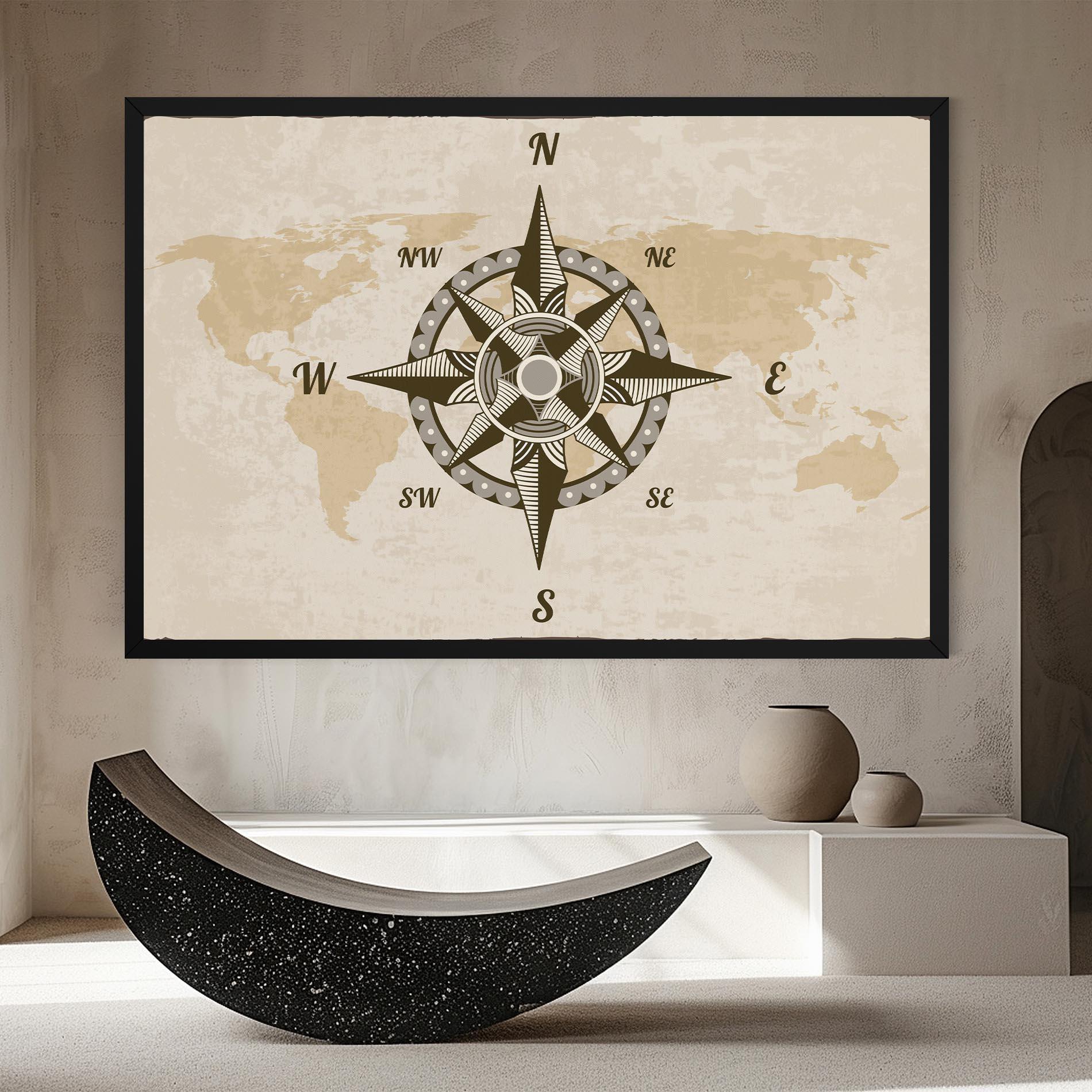 Tablou Canvas Nautical Compass mockup 8