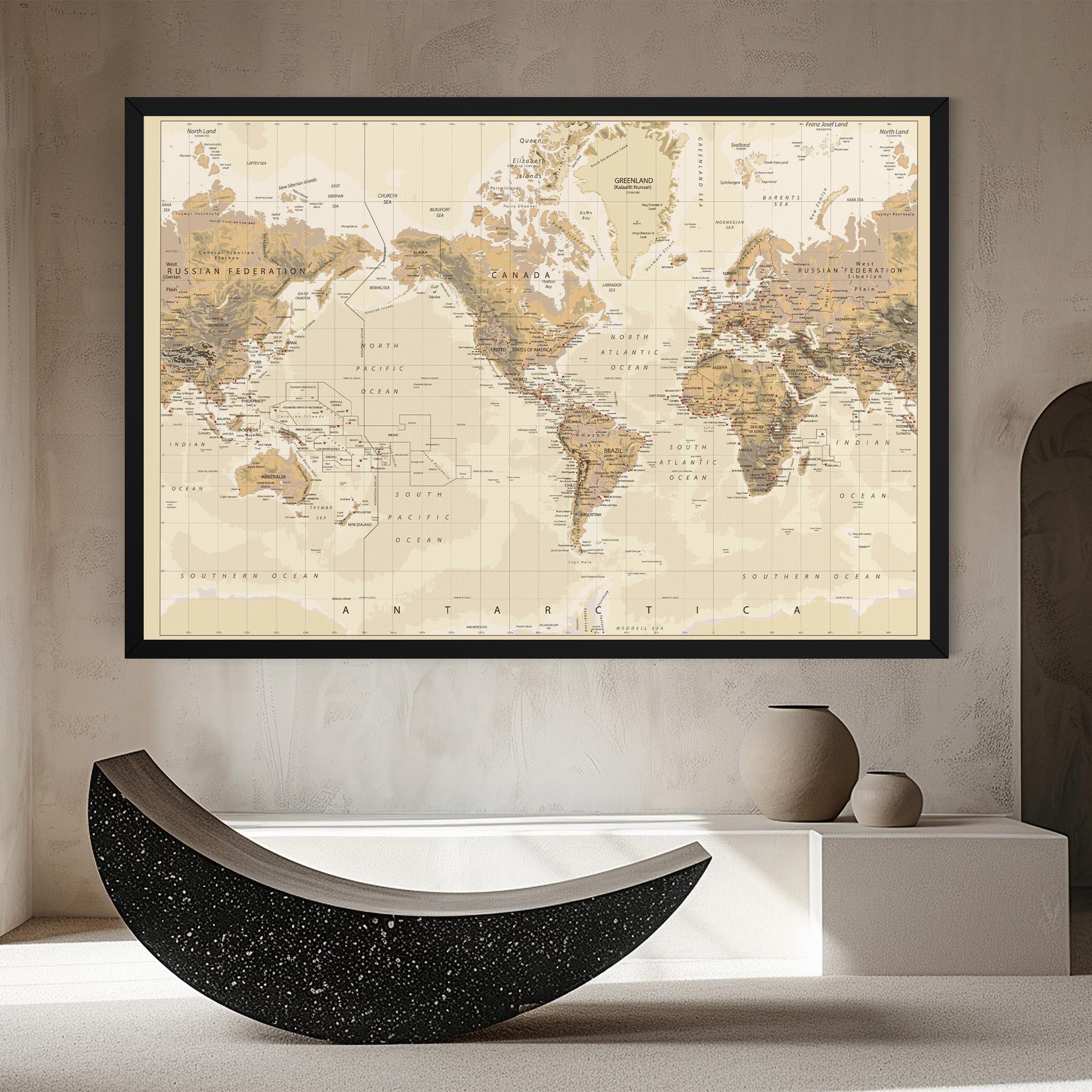 Tablou Canvas Old Canada Map mockup 8