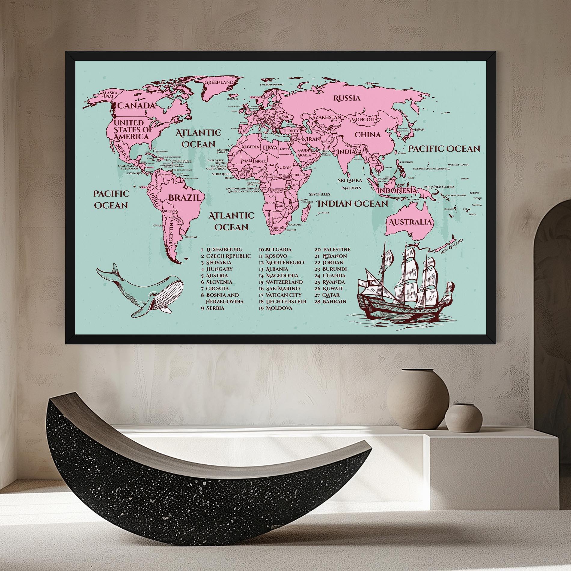 Tablou Canvas Pink Pirate Map mockup 8