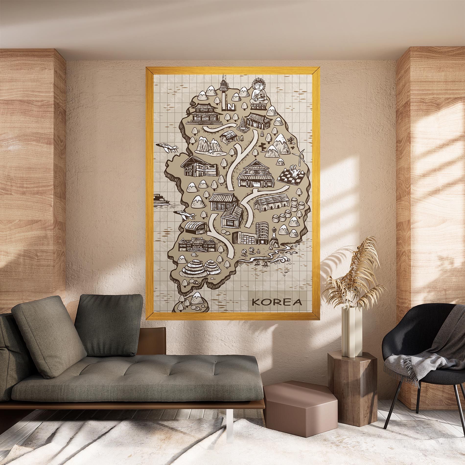 Old Korea Map mockup 8