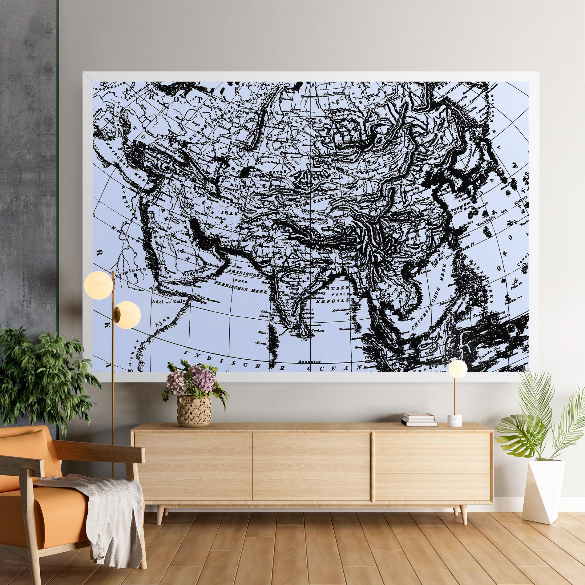 Tablou Canvas Blue Old Map mockup 9