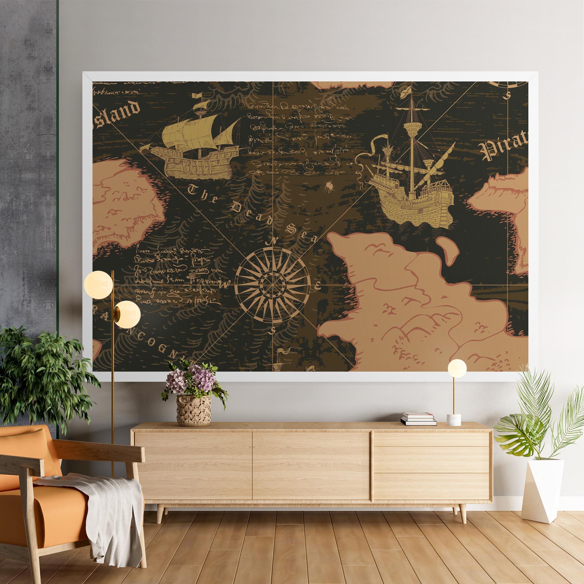 Tablou Canvas Cool Old Map mockup 9