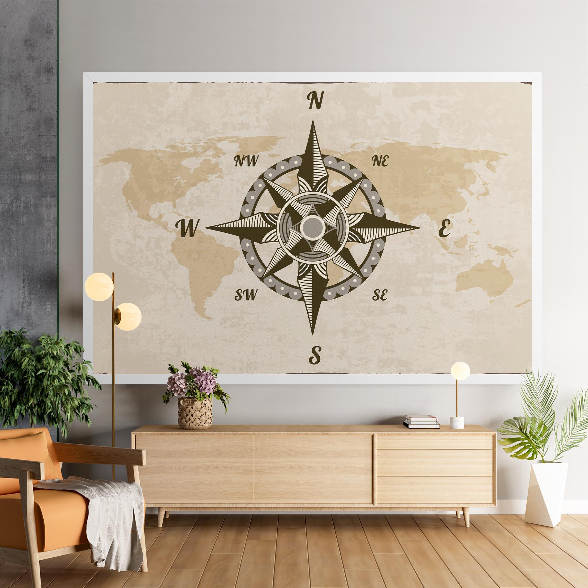 Tablou Canvas Nautical Compass mockup 9