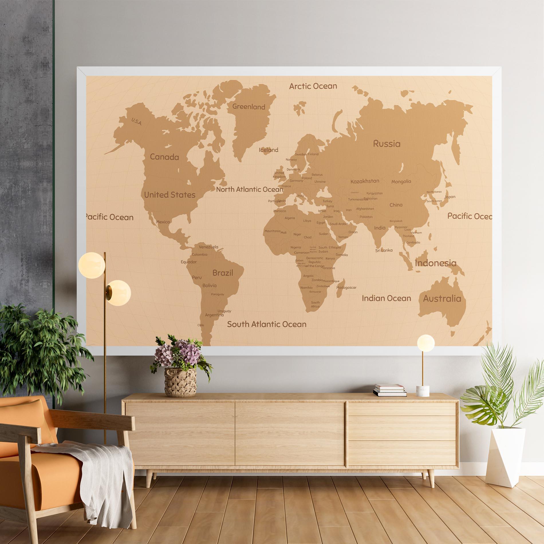 Tablou Canvas Ocean Old Map mockup 9