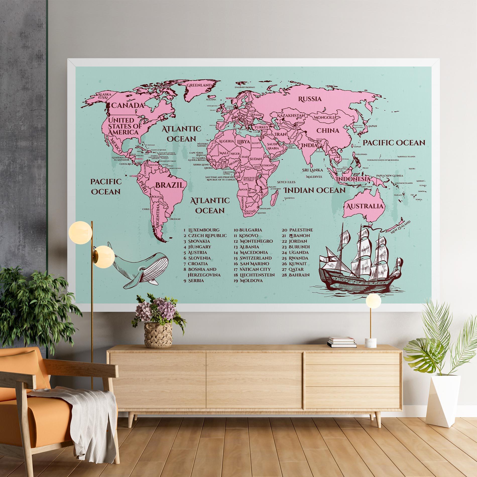 Tablou Canvas Pink Pirate Map mockup 9