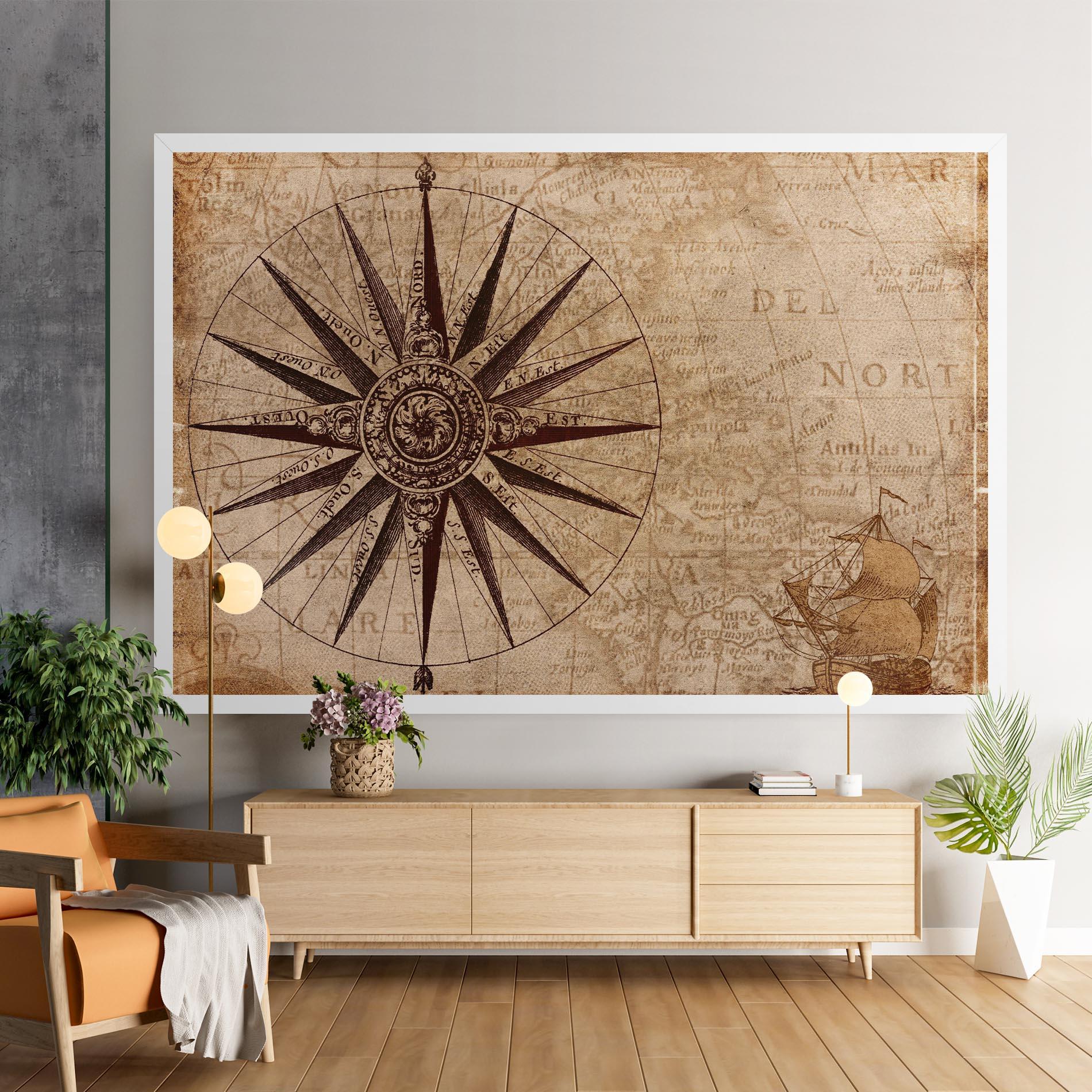 Tablou Canvas Vintage Map mockup 9