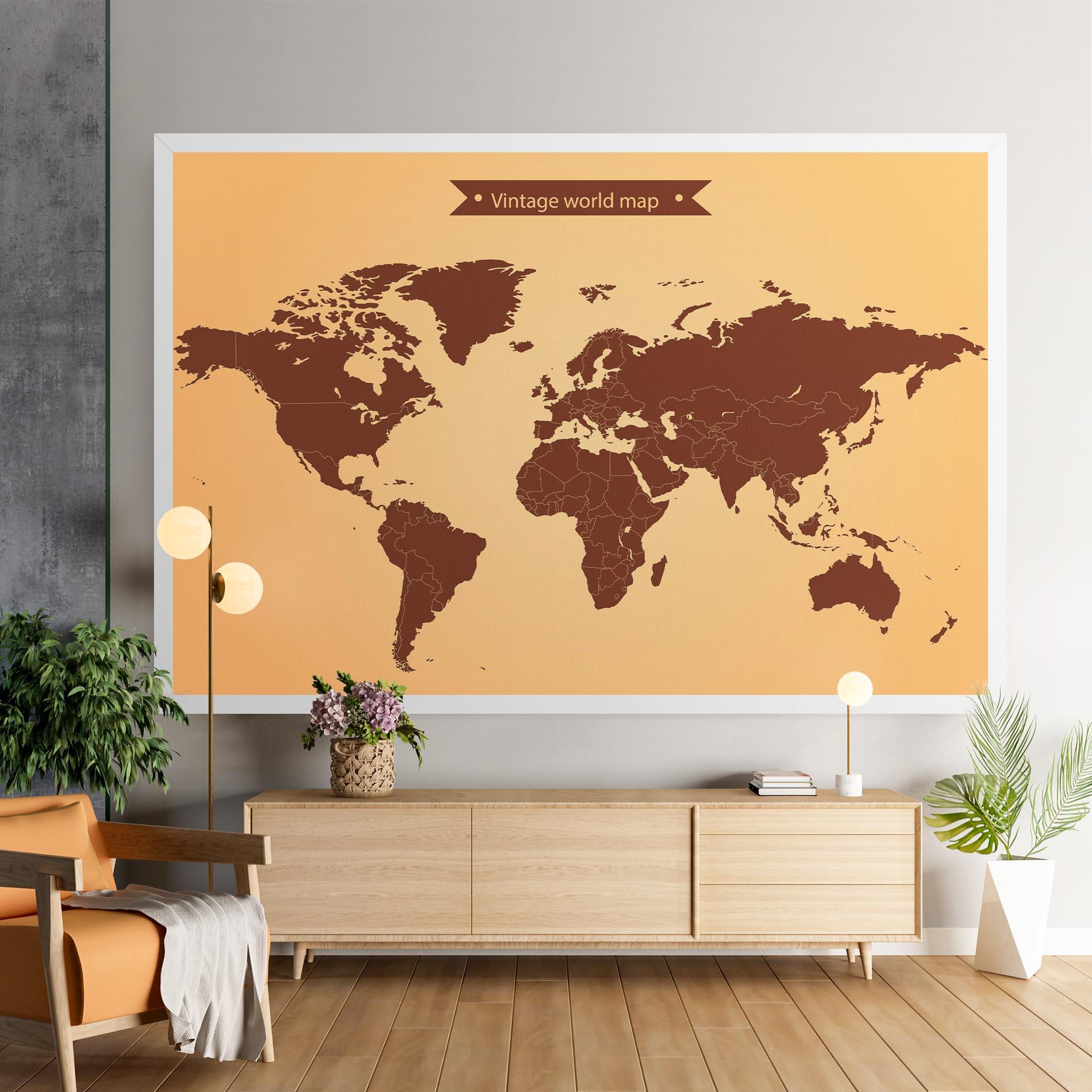 Tablou Canvas Vintage World Map mockup 9