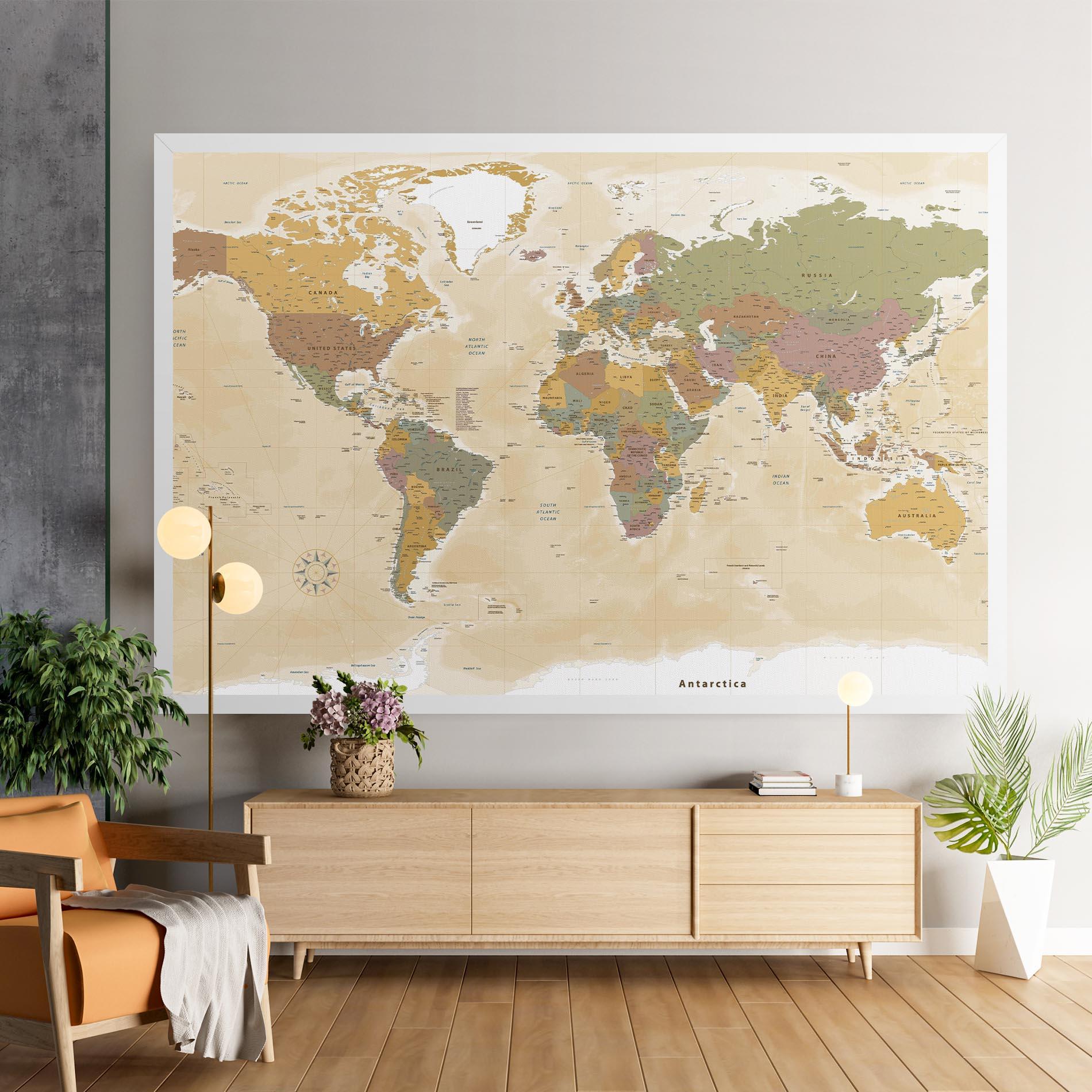 Tablou Canvas World Map Vintage mockup 9