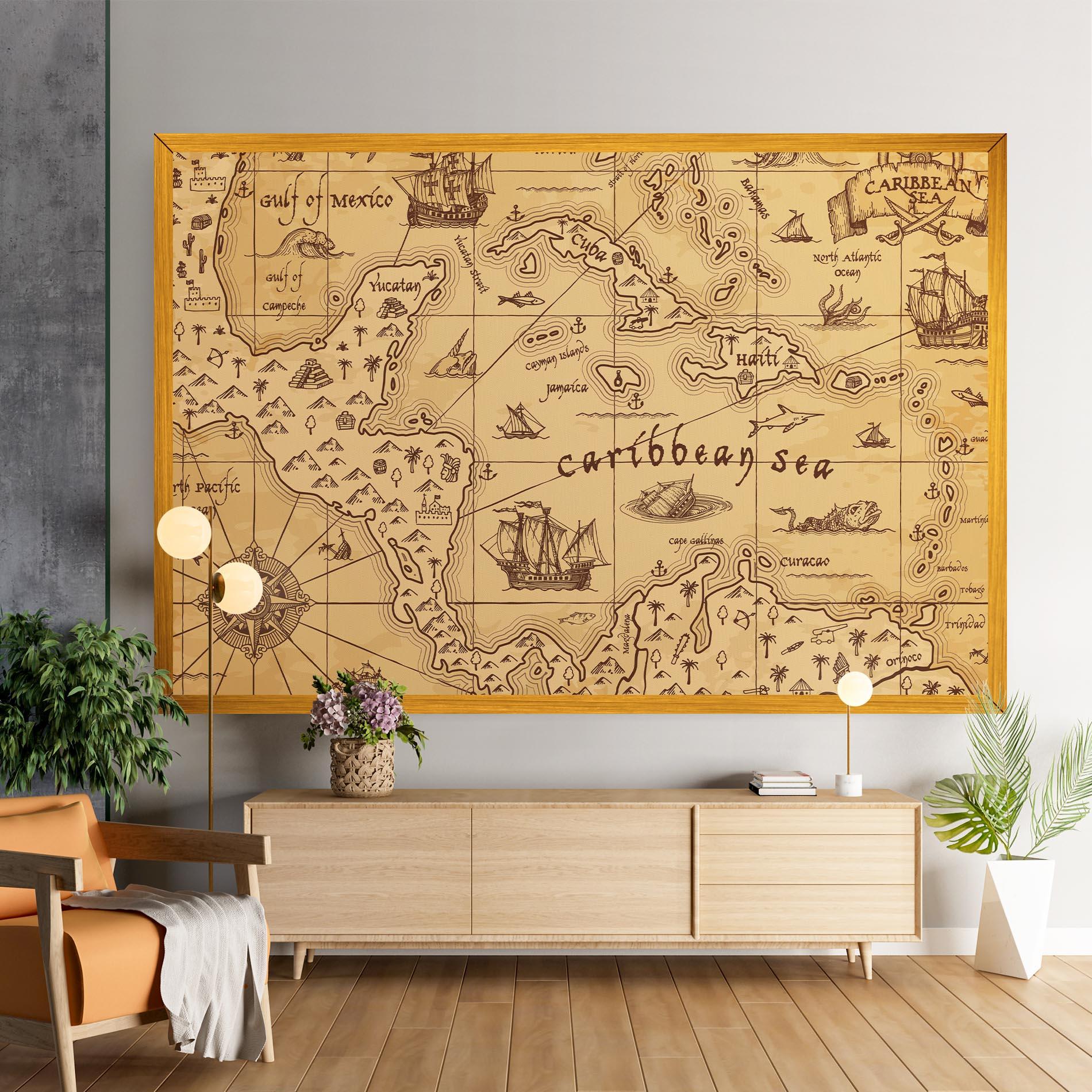 Tablou Canvas Caribbean Sea Map mockup 9