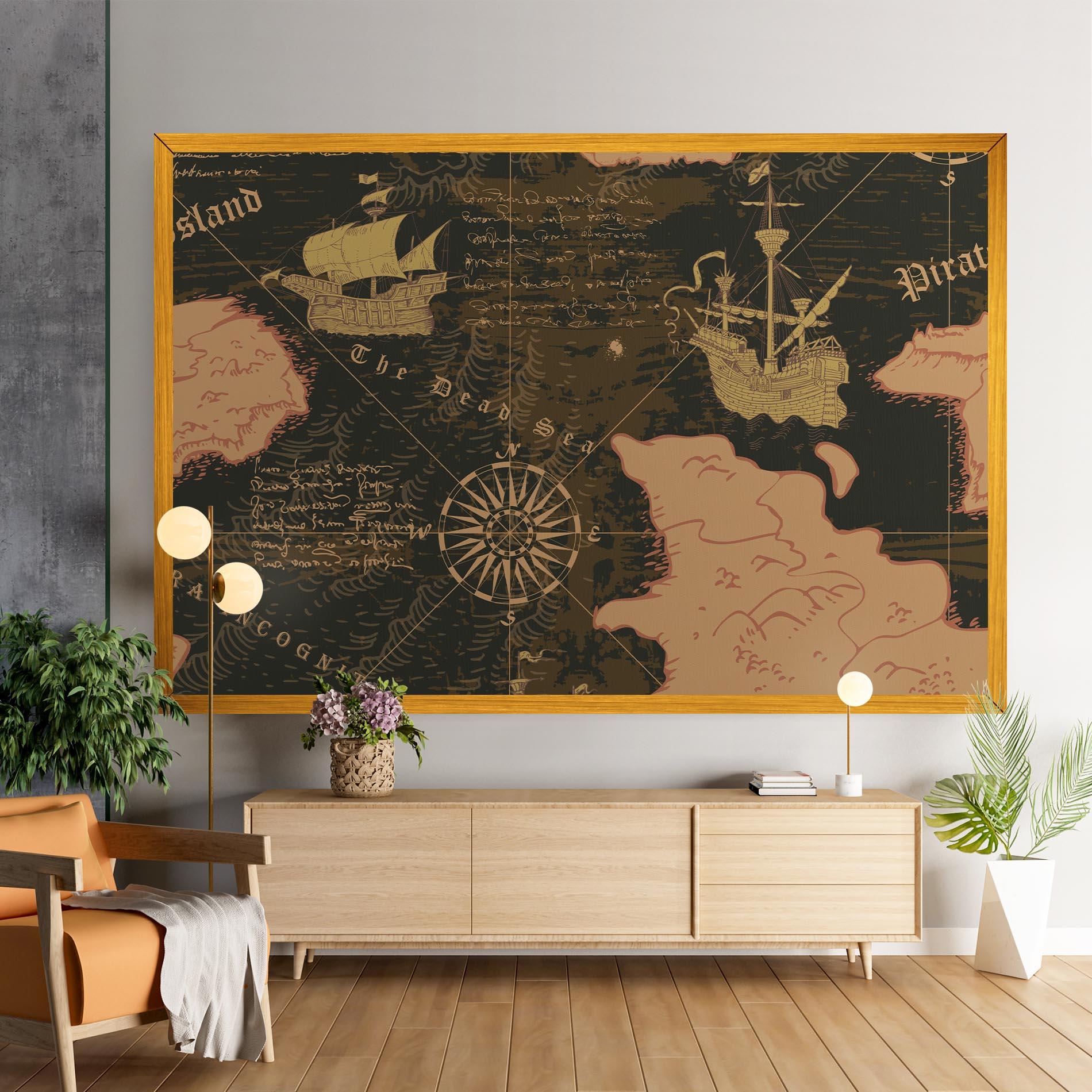 Tablou Canvas Cool Old Map mockup 9