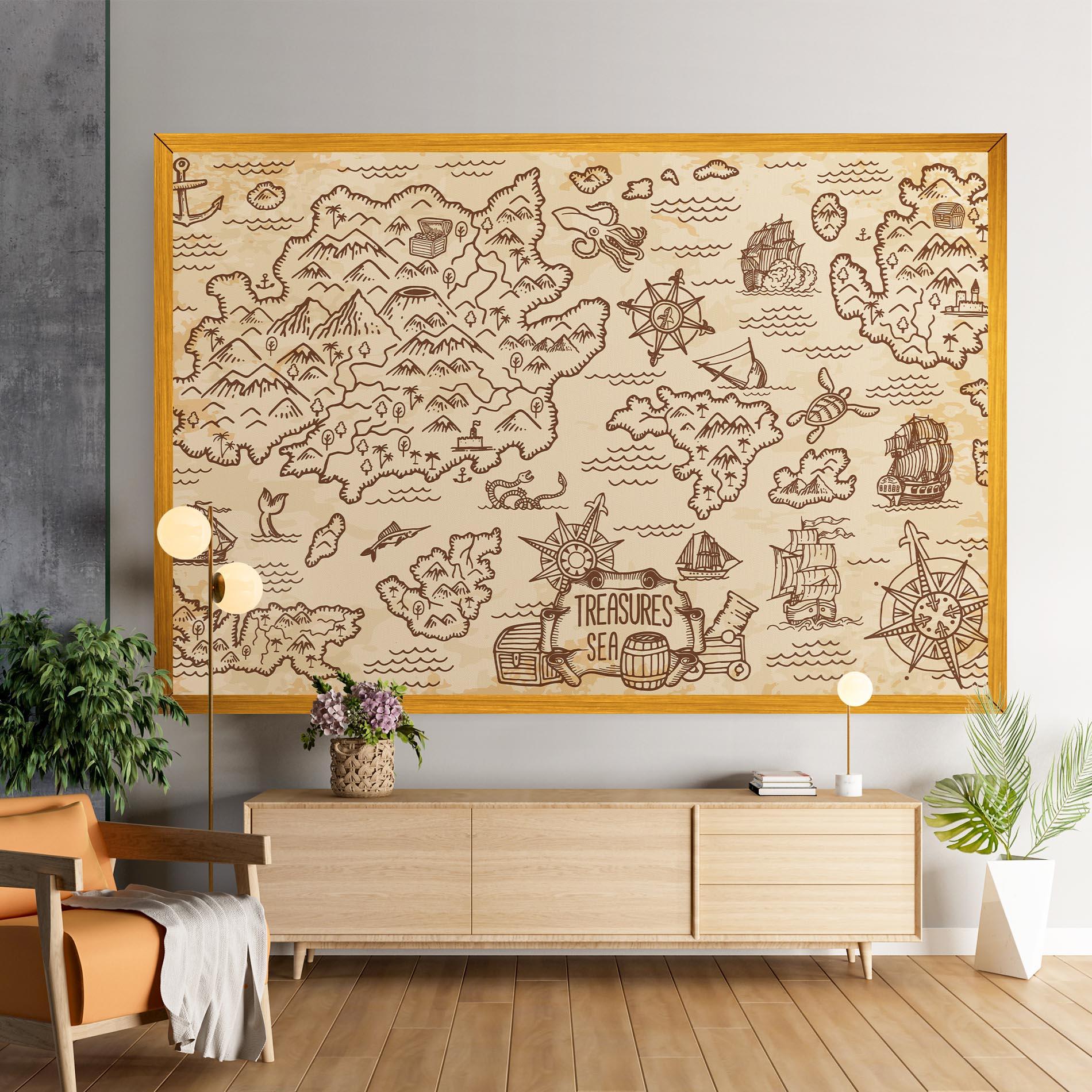 Tablou Canvas Cream Coffee Map mockup 9