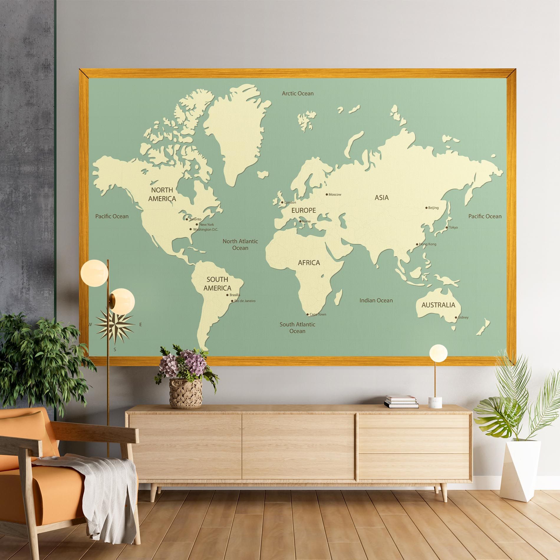 Green Cream Map mockup 9
