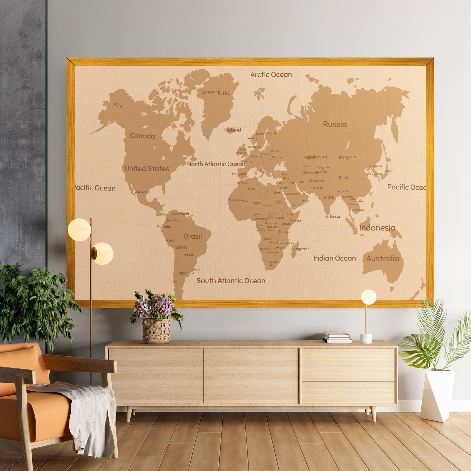 Tablou Canvas Ocean Old Map mockup 9