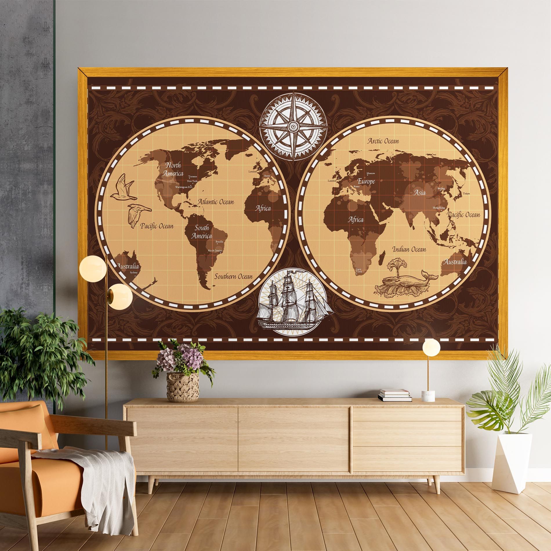 Old Brown Map mockup 9