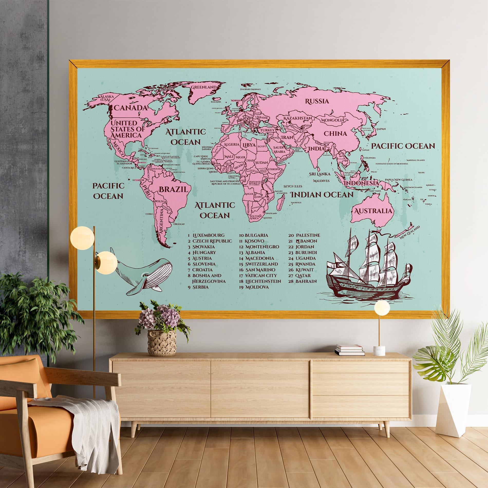 Tablou Canvas Pink Pirate Map mockup 9