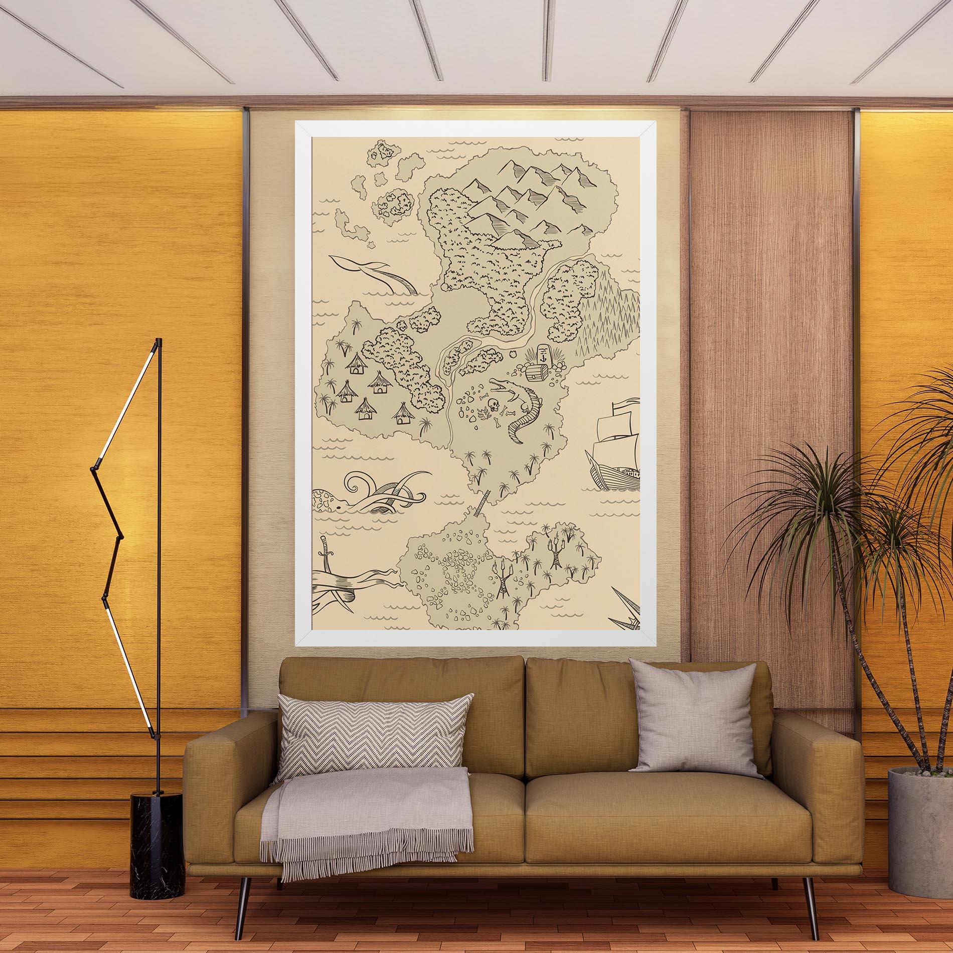Tablou Canvas Island Old Map mockup 9