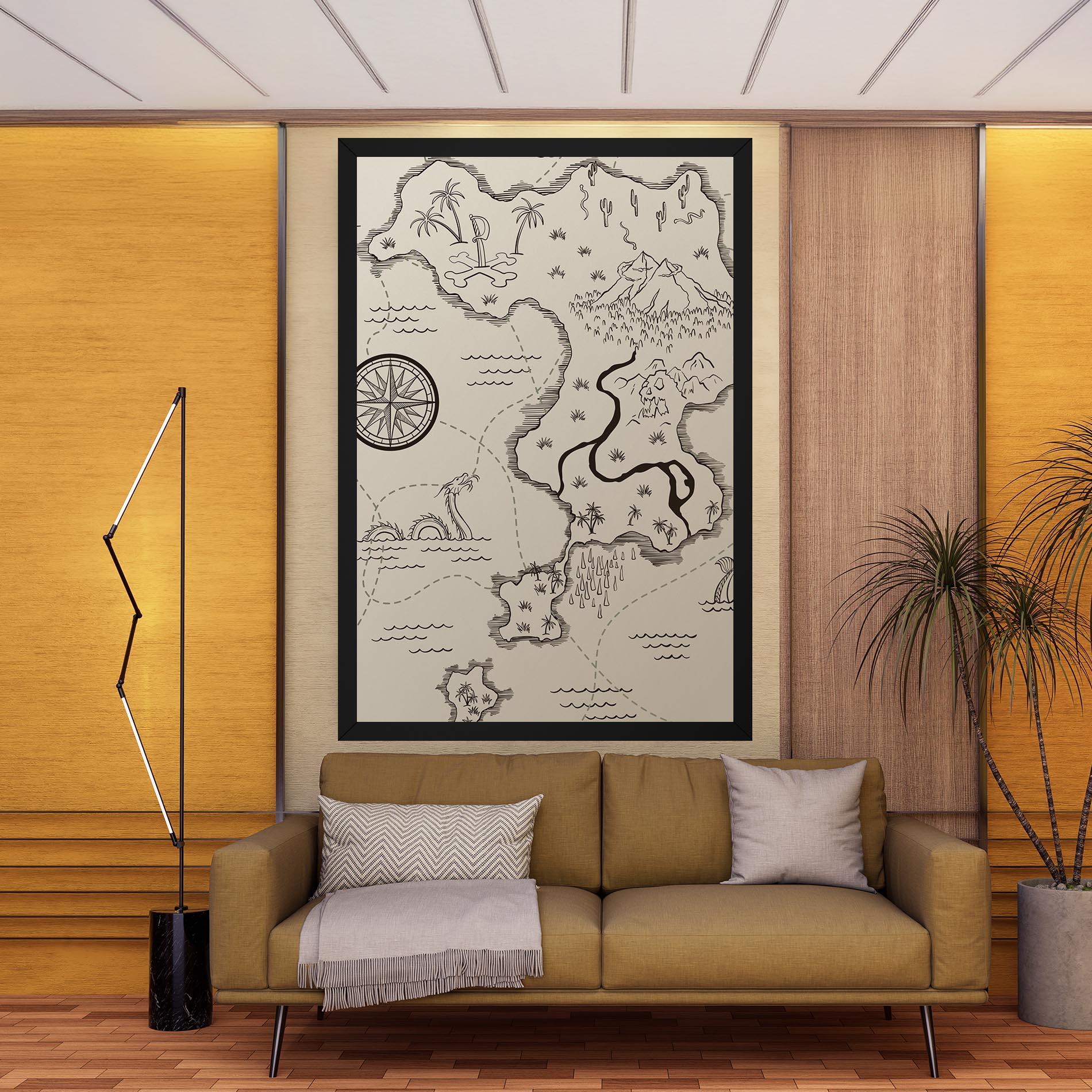 Tablou Canvas Cream Island Map mockup 9