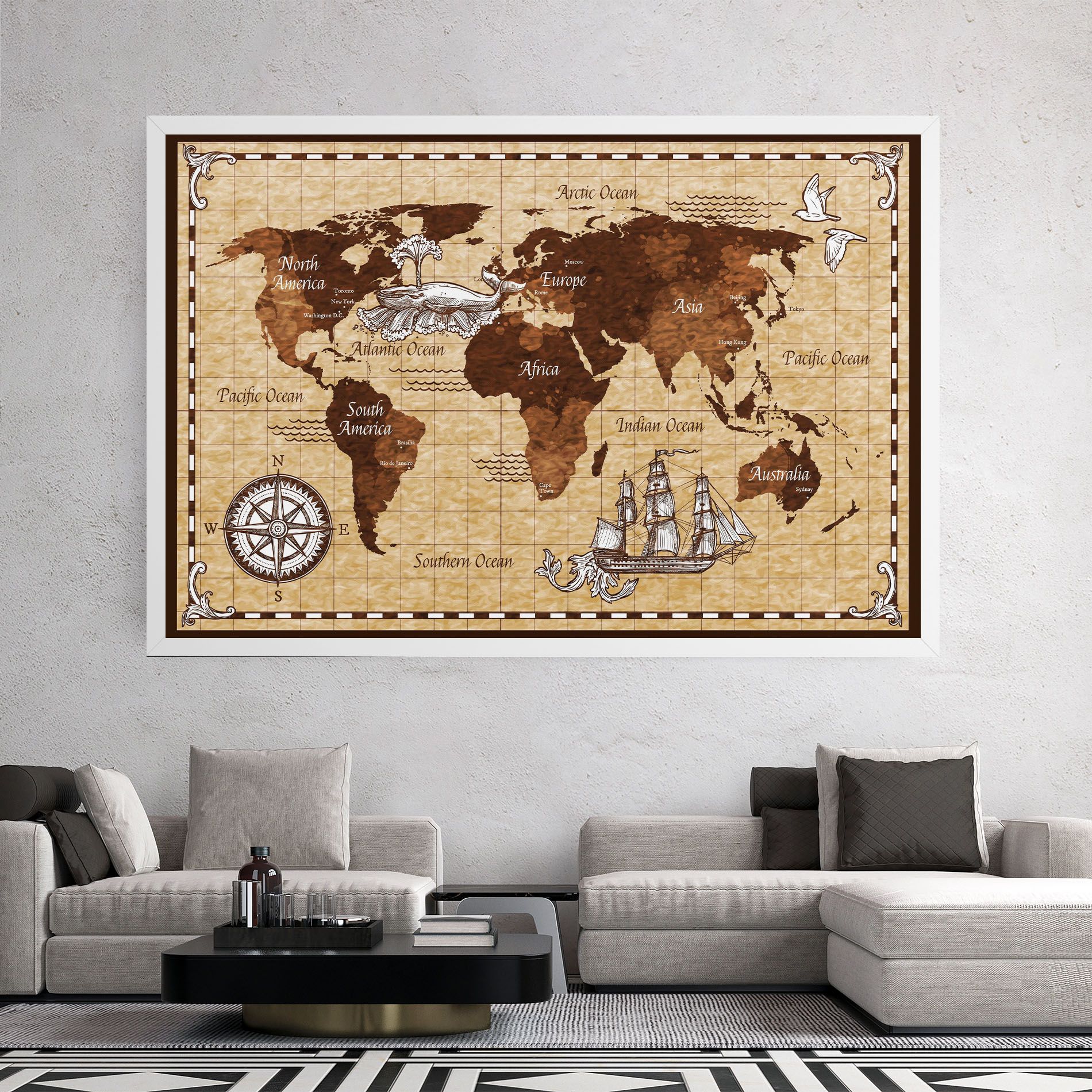 Brown Old Map mockup 2