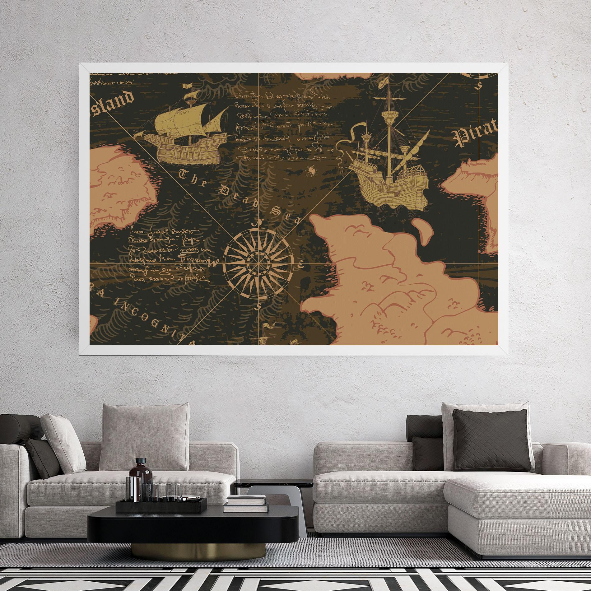 Tablou Canvas Cool Old Map mockup 2