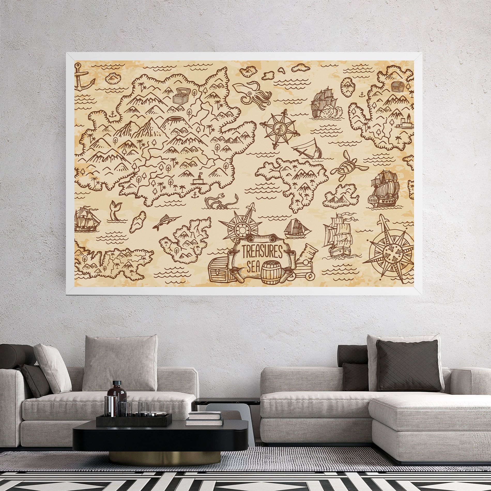 Cream Coffee Map mockup 2